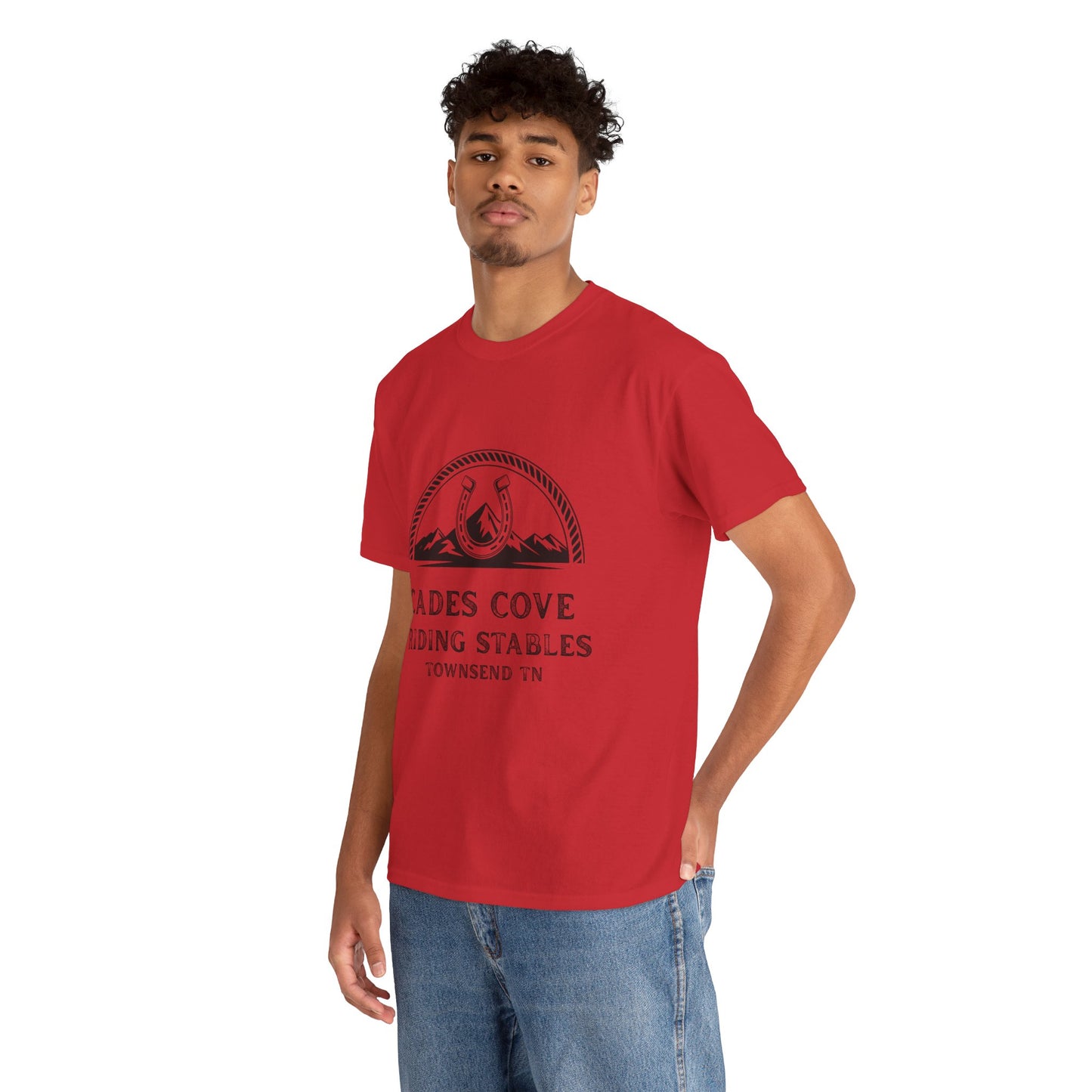 Cades Cove Riding Stables T-Shirt – Smoky Mountains Horseshoe Western Logo Tee