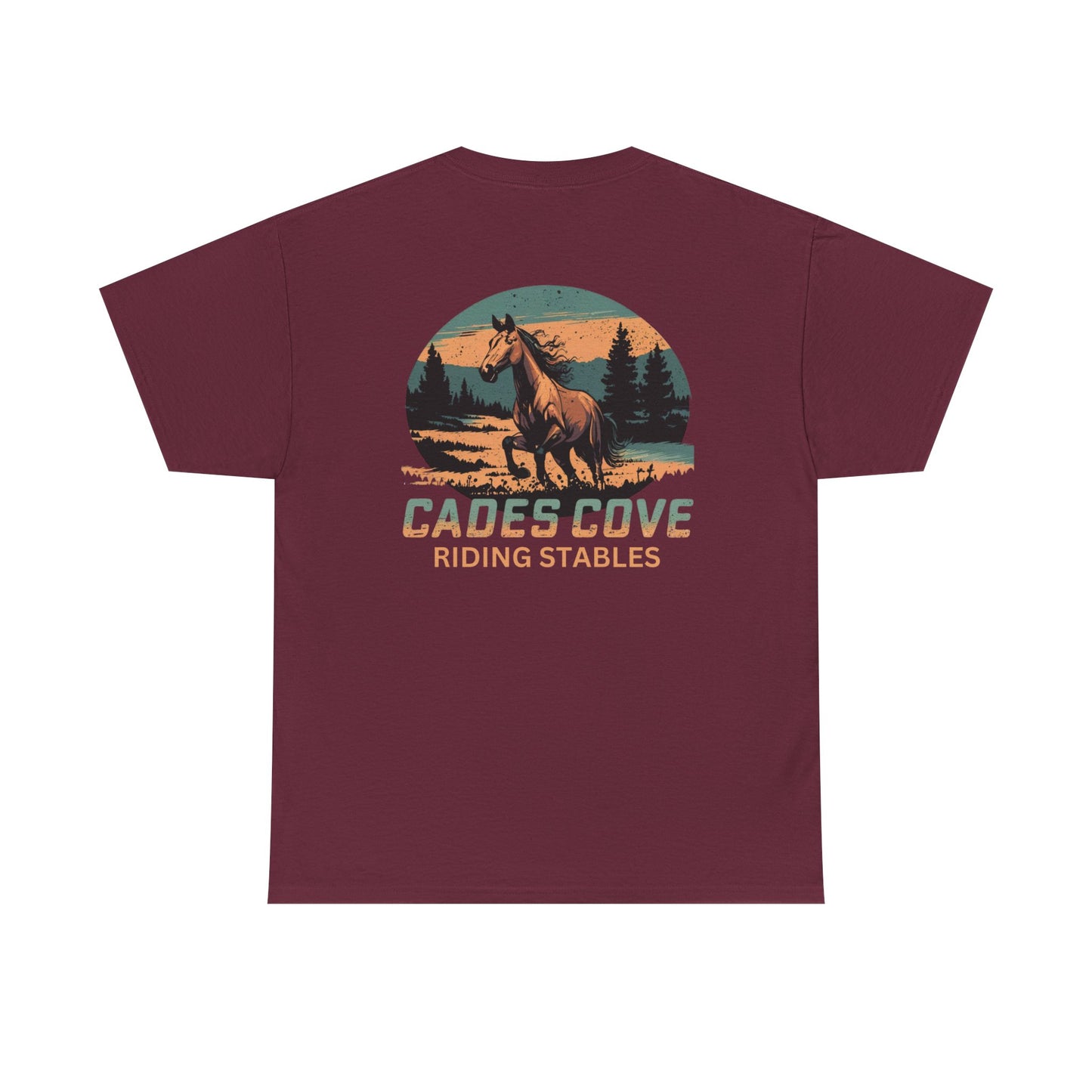 Cades Cove Riding Stables River Horse Unisex Heavy Cotton Tee