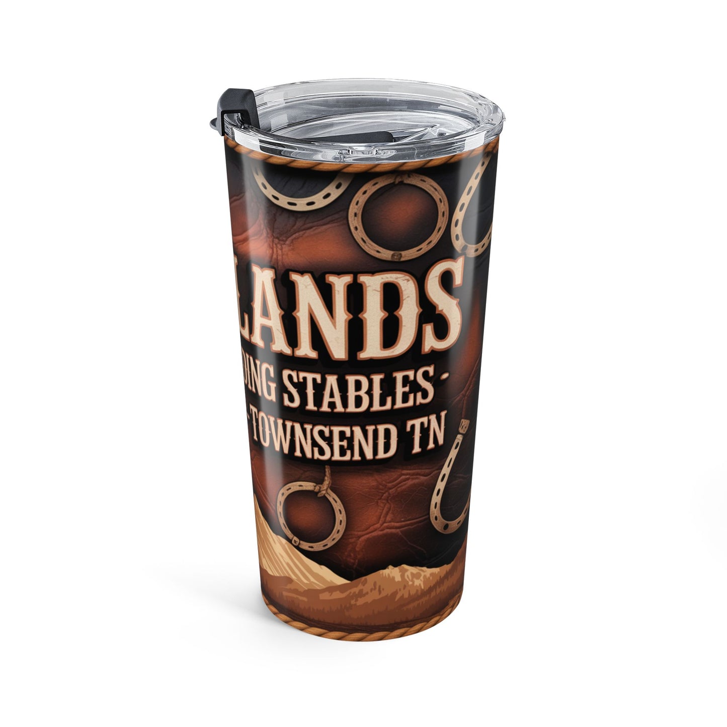 Mountain Range Emblem – Sugarlands Riding Stables Tumbler Design 20oz