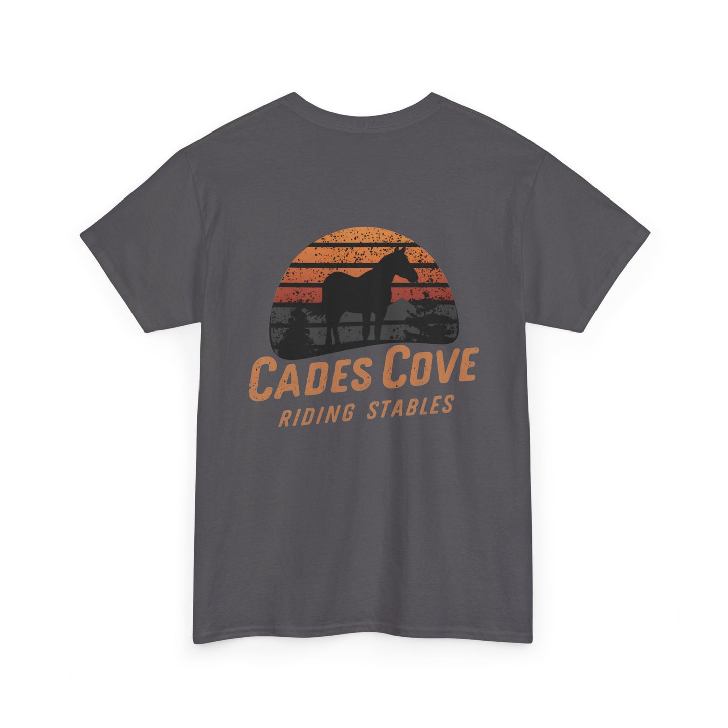Cades Cove Riding Stables Retro Sunset Unisex Heavy Cotton Tee