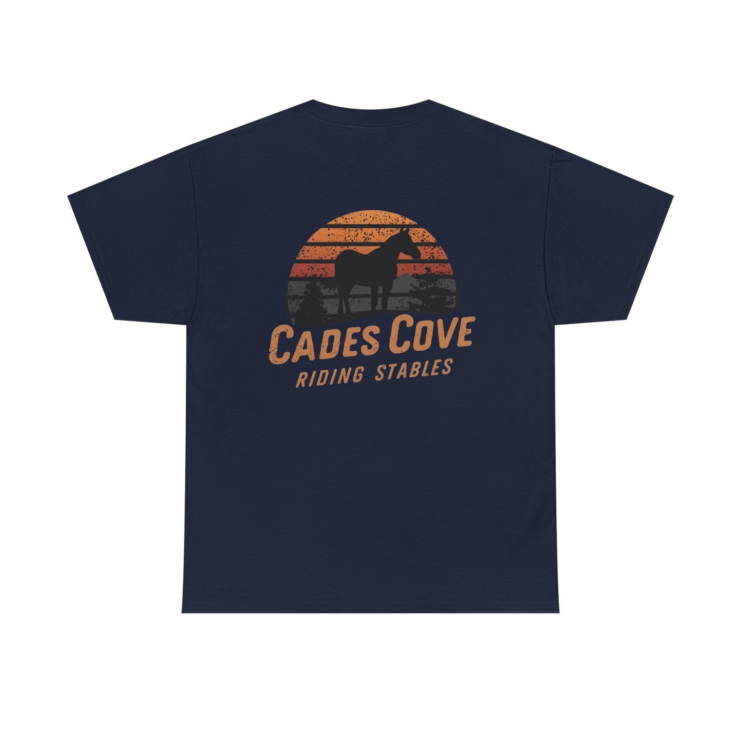 Cades Cove Riding Stables Retro Sunset Unisex Heavy Cotton Tee