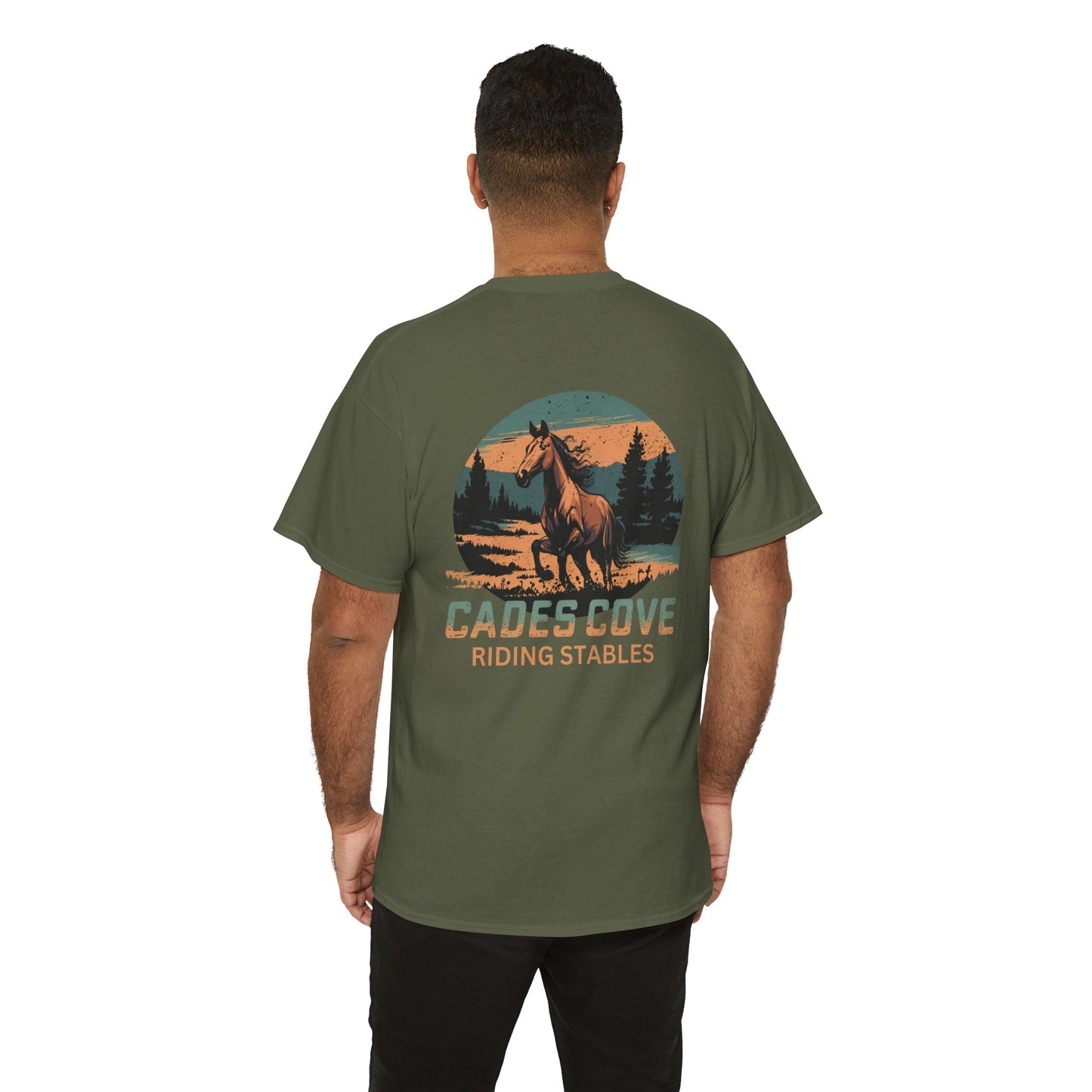 Cades Cove Riding Stables River Horse Unisex Heavy Cotton Tee
