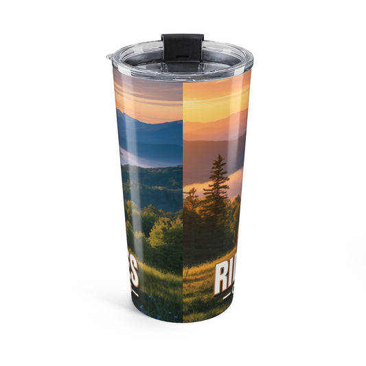 20oz Horse Riding Tumbler — Smoky Mountain Sunrise Scenic Travel Mug