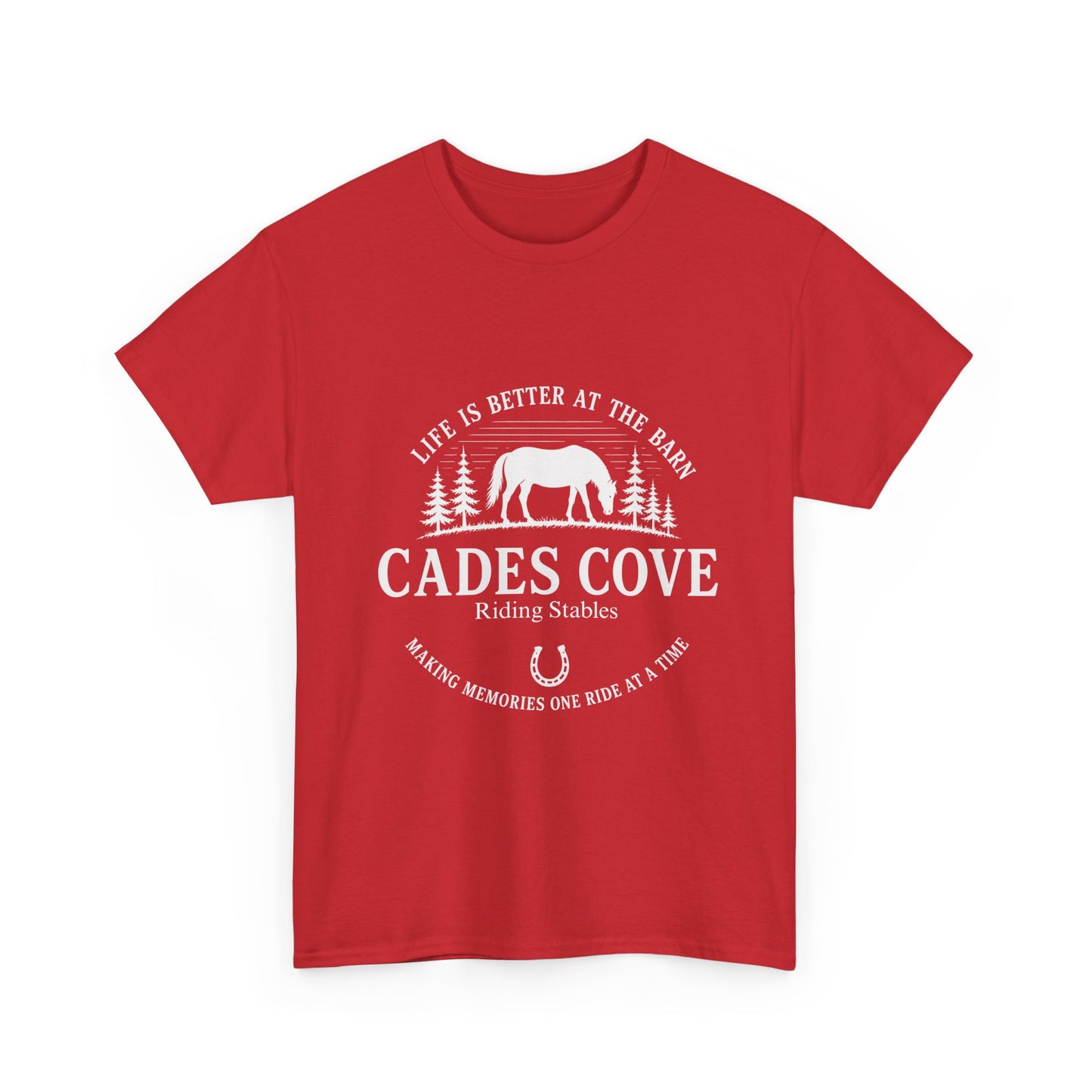 Cades Cove Riding Stables Life Is Better at the Barn T-Shirt – Adult Horse Lover Tee