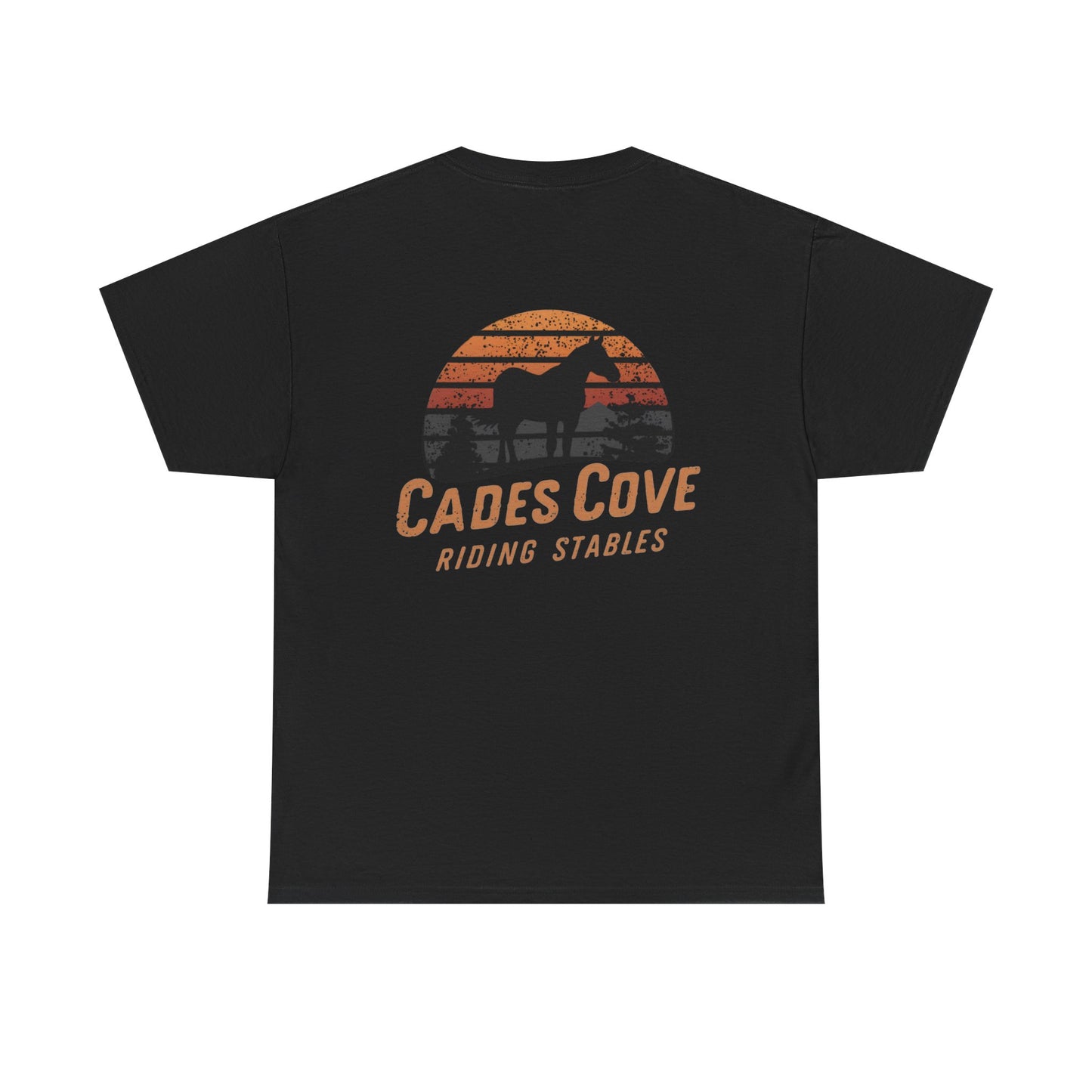 Cades Cove Riding Stables Retro Sunset Unisex Heavy Cotton Tee