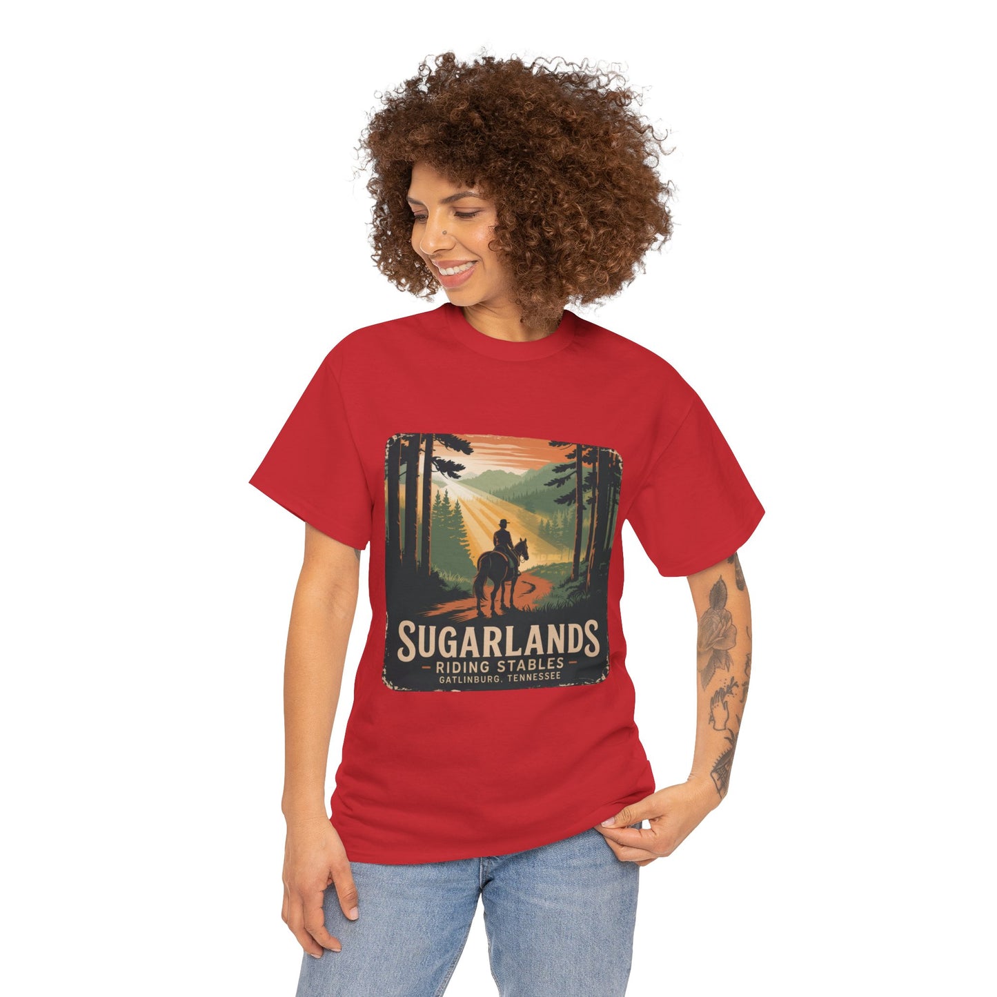 Sugarlands Riding Stables T-Shirt – Gatlinburg Tennessee Scenic Smoky Mountains Trail Tee
