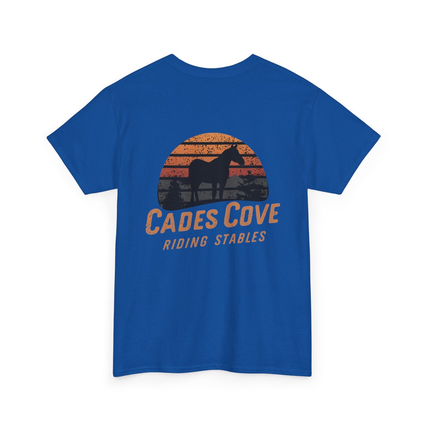 Cades Cove Riding Stables Retro Sunset Unisex Heavy Cotton Tee