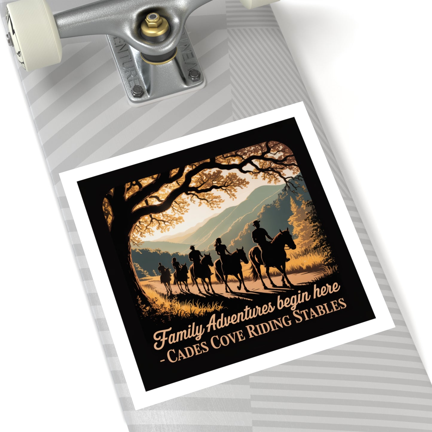 Family Adventures Begin Here Sticker – Cades Cove Riding Stables Smoky Mountains Souvenir Decal