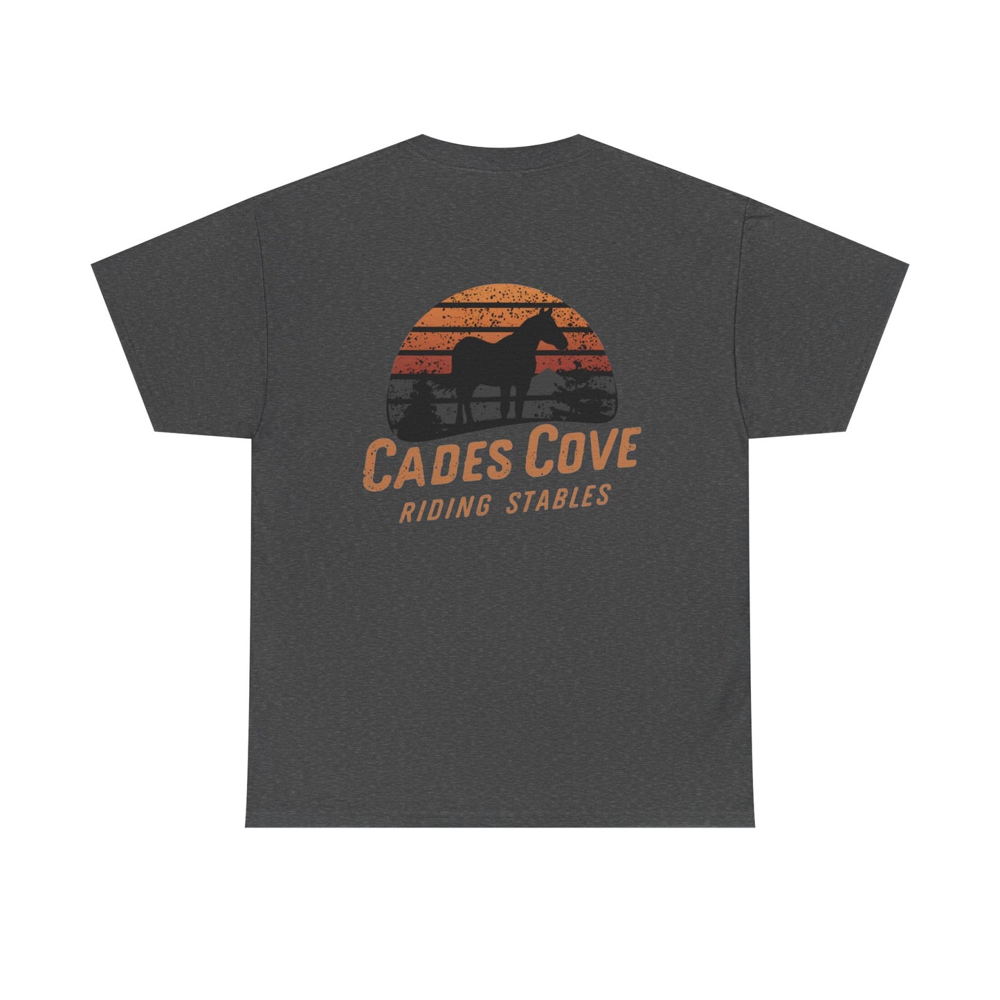 Cades Cove Riding Stables Retro Sunset Unisex Heavy Cotton Tee