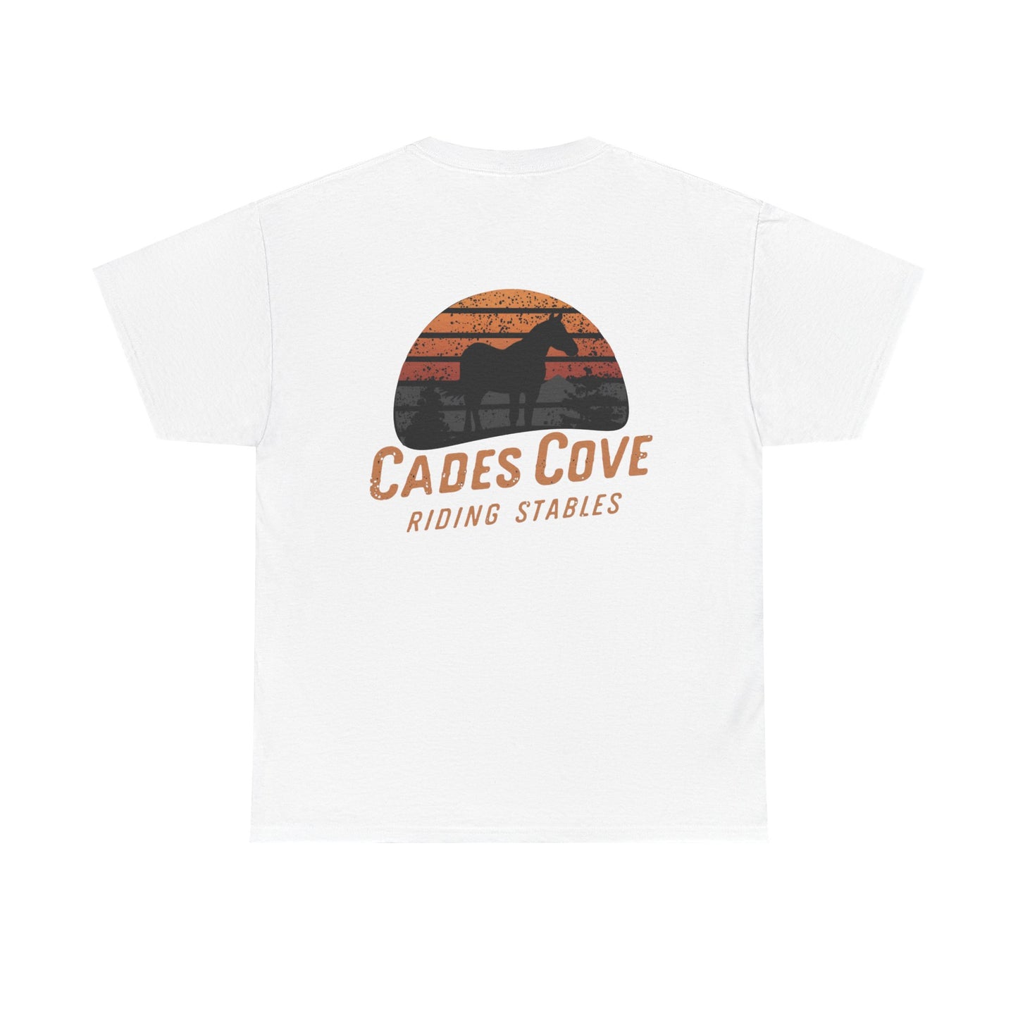 Cades Cove Riding Stables Retro Sunset Unisex Heavy Cotton Tee