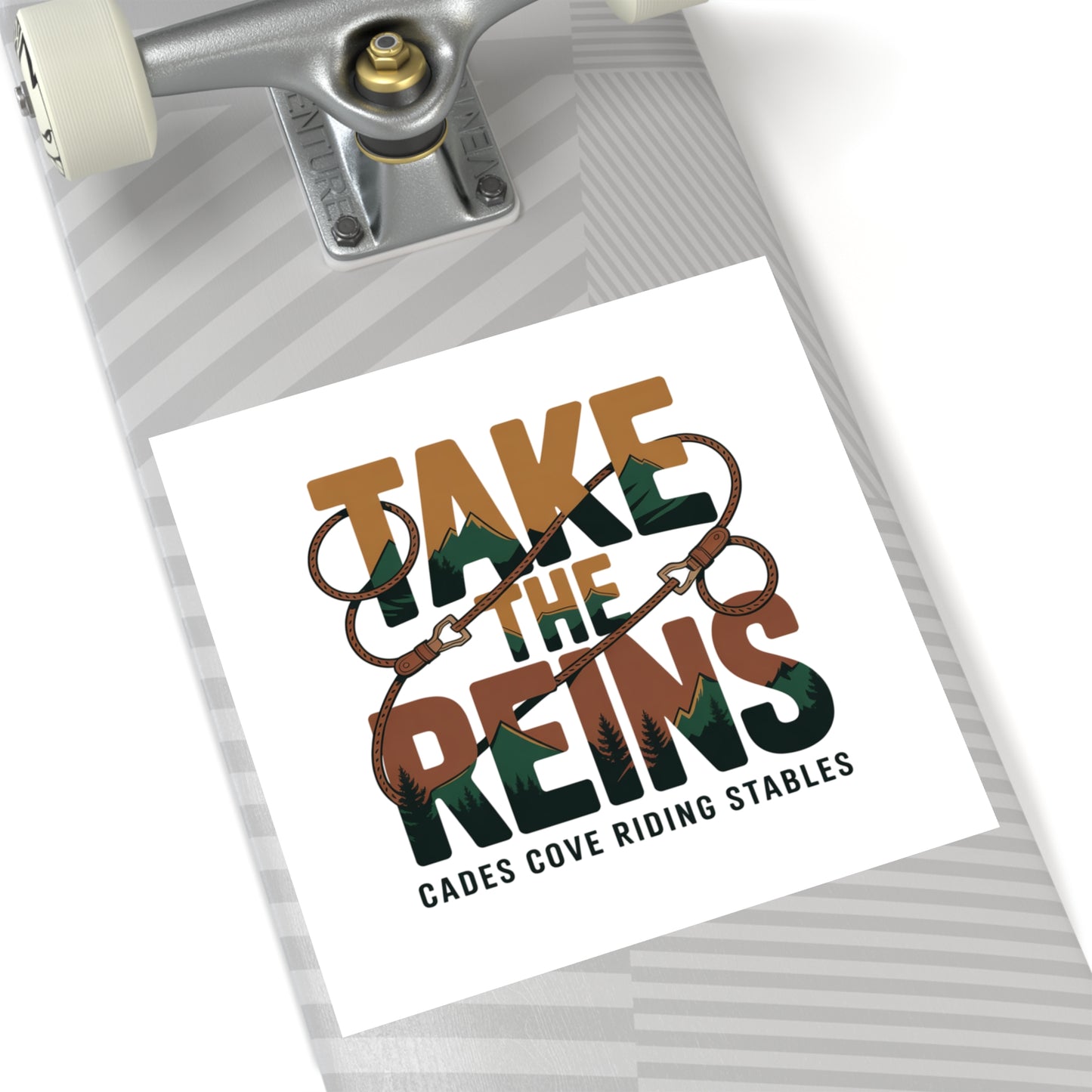 Take the Reins Sticker – Cades Cove Riding Stables Smoky Mountains Western Decal