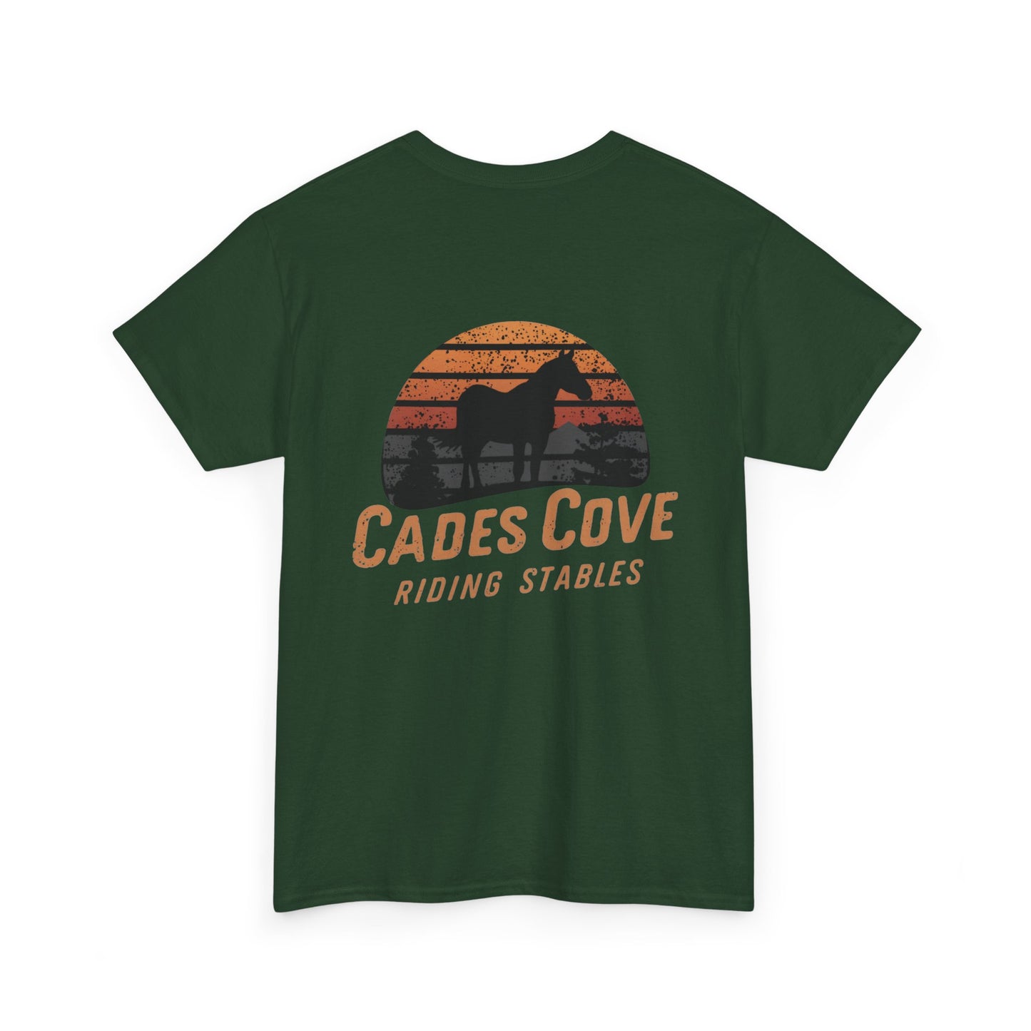 Cades Cove Riding Stables Retro Sunset Unisex Heavy Cotton Tee