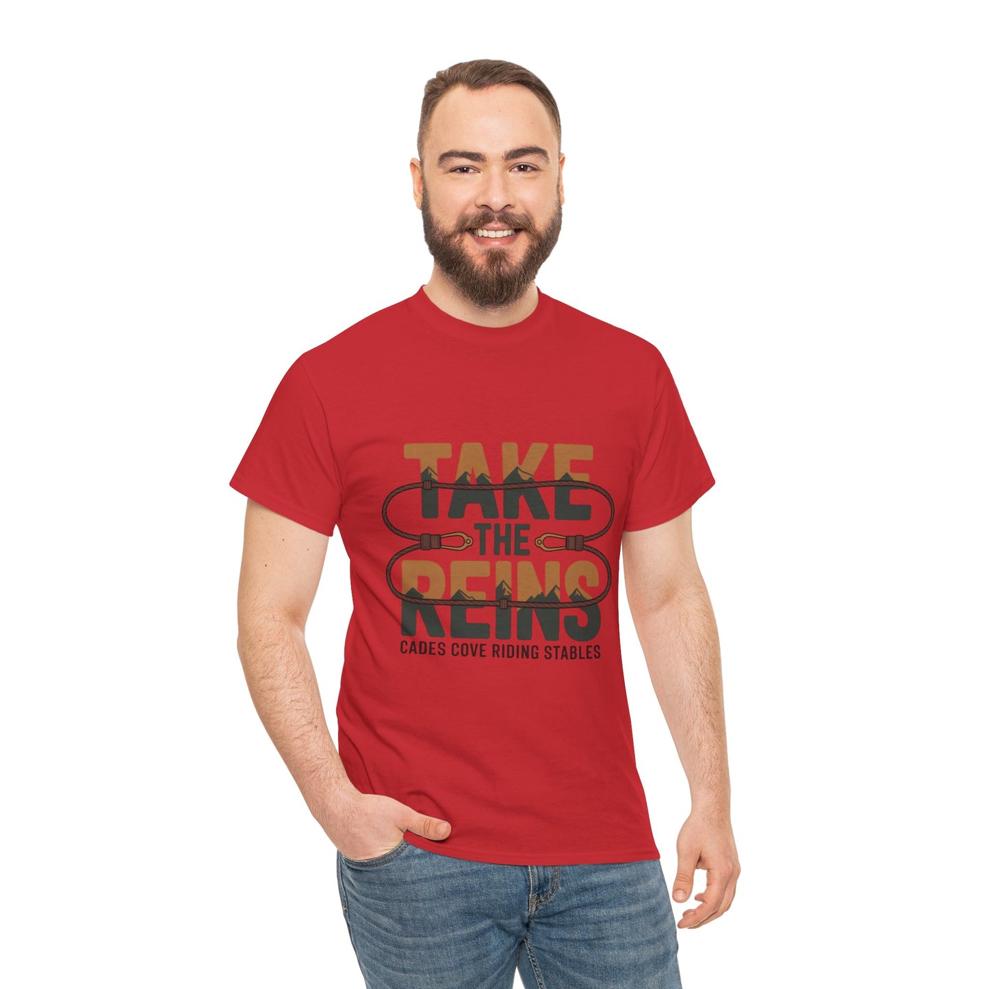Take the Reins T-Shirt – Cades Cove Riding Stables Smoky Mountains Horseback Riding Tee
