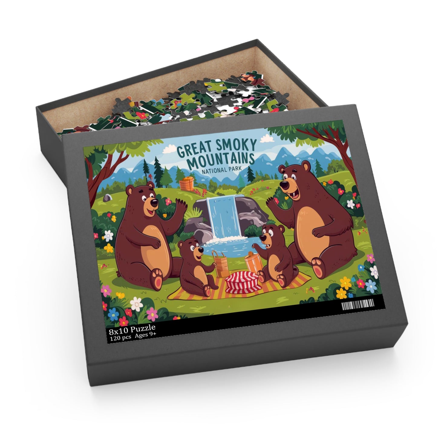 Great Smoky Mountains National Park Kids Bear Family Picnic Puzzle (120, 252, 500-Piece)