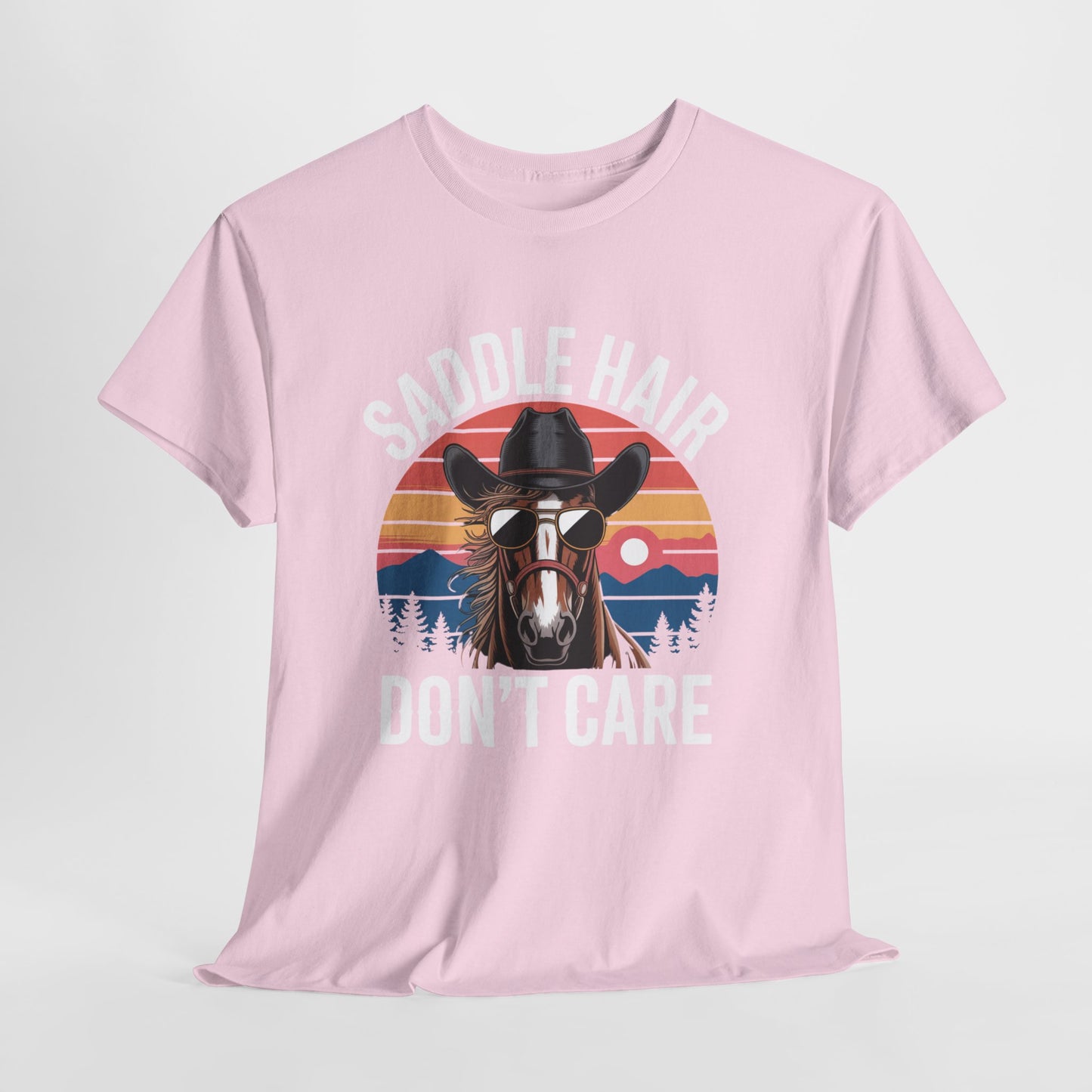 Saddle Hair Don't Care Horse Shirt – Funny Western Horse Lover Tee