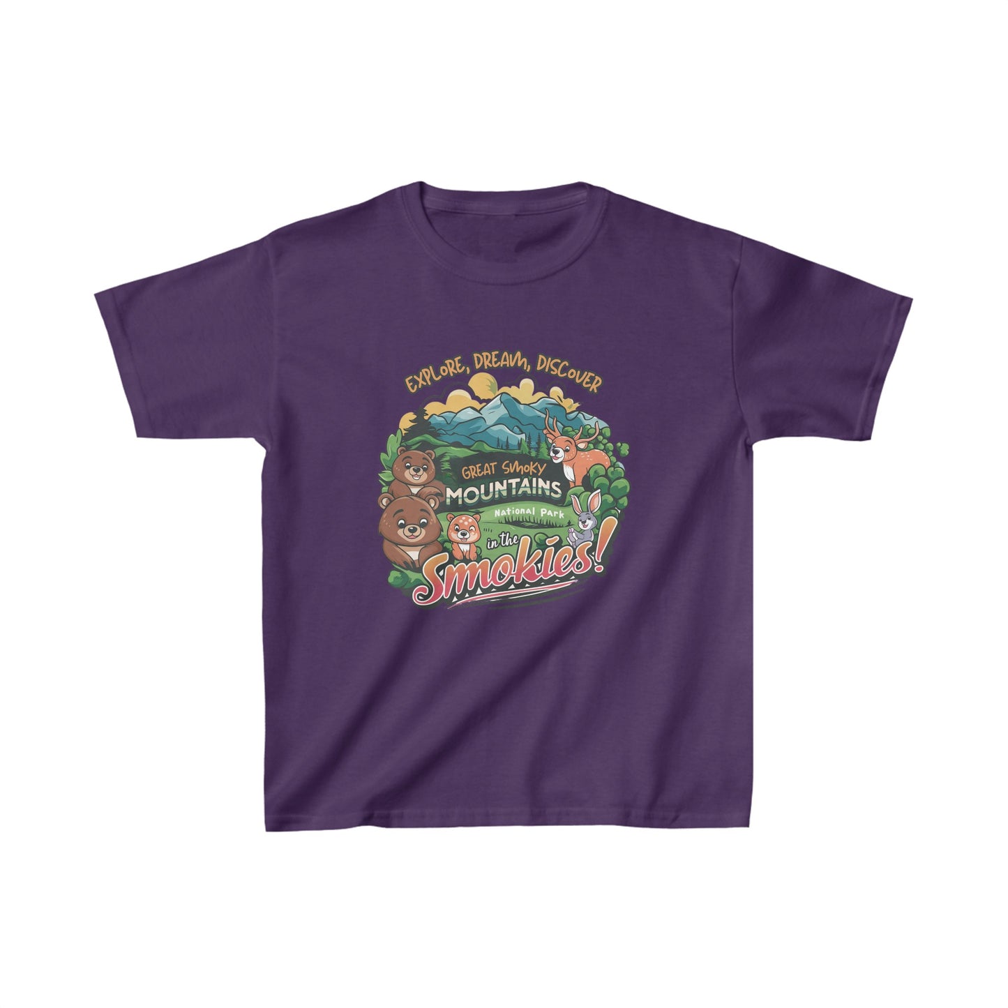 Great Smoky Mountains National Park Explore, Dream, Discover Kids Heavy Cotton™ Tee