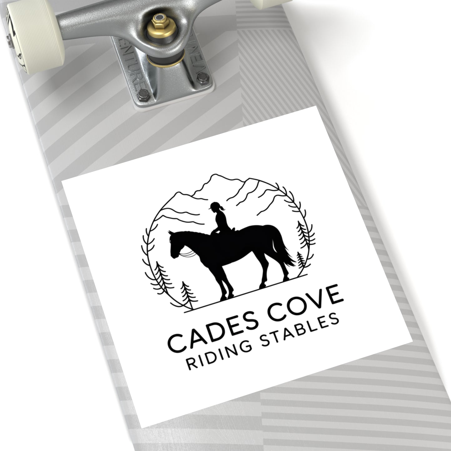 Cades Cove Riding Stables Sticker – Smoky Mountains Horse and Rider Minimalist Decal