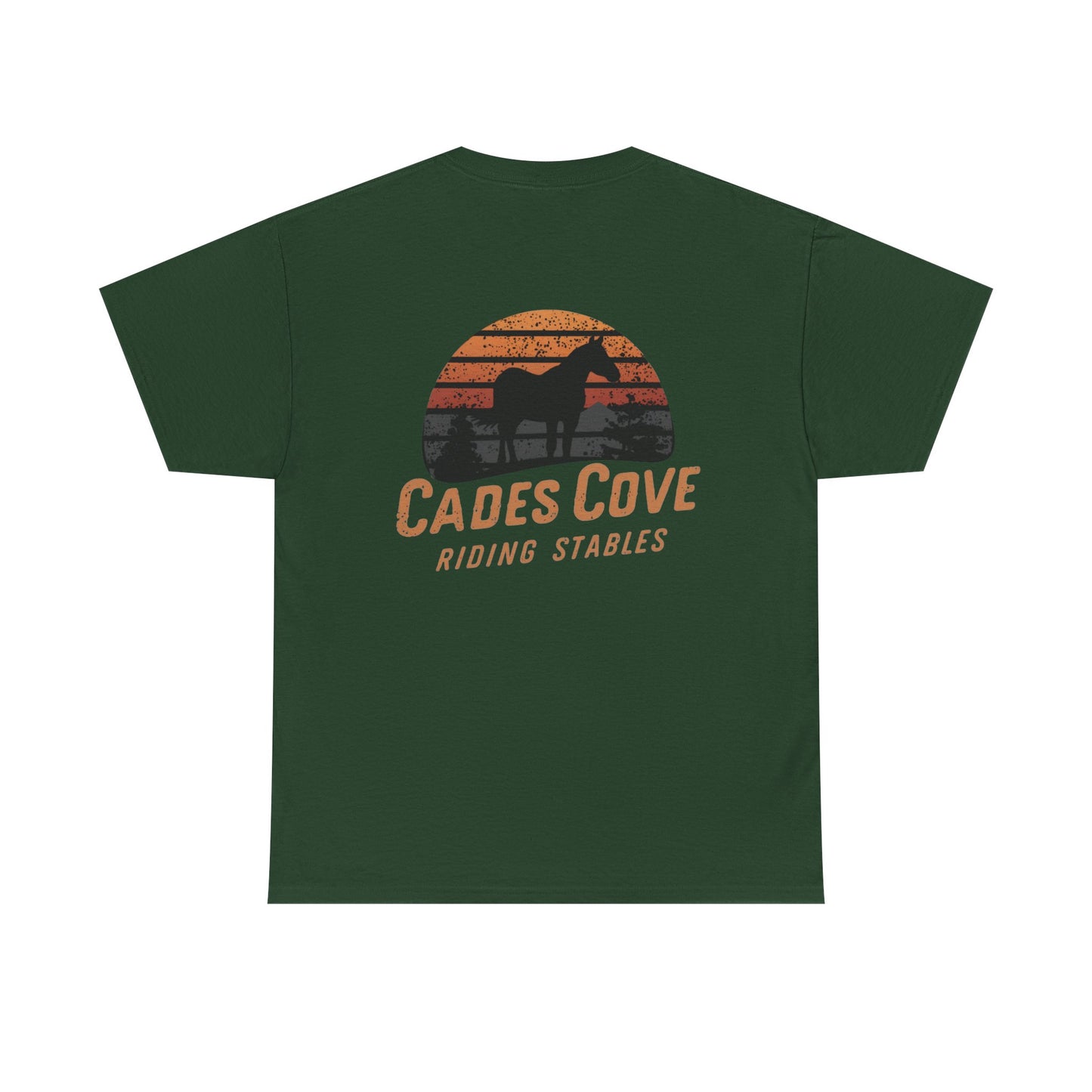 Cades Cove Riding Stables Retro Sunset Unisex Heavy Cotton Tee