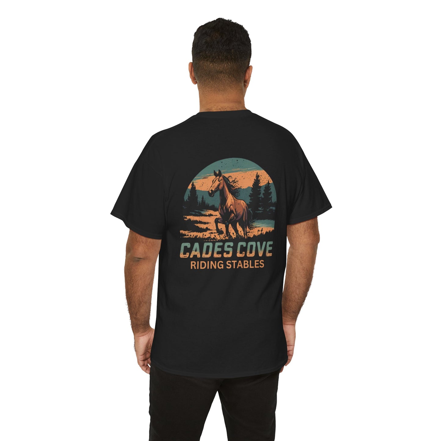 Cades Cove Riding Stables River Horse Unisex Heavy Cotton Tee