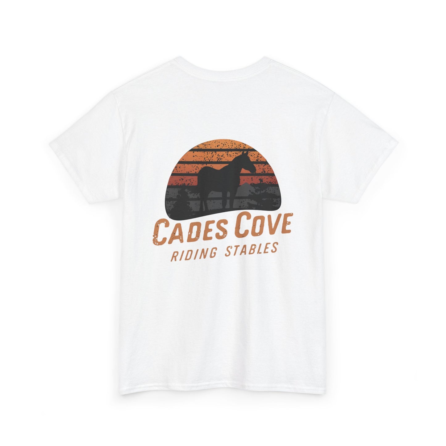Cades Cove Riding Stables Retro Sunset Unisex Heavy Cotton Tee