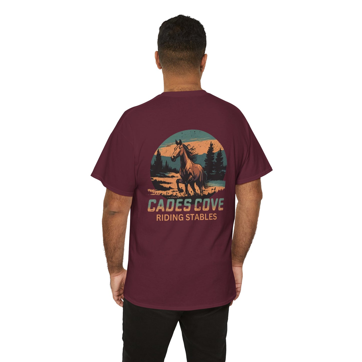 Cades Cove Riding Stables River Horse Unisex Heavy Cotton Tee