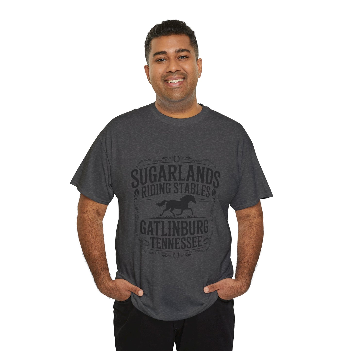 Sugarlands Riding Stables T-Shirt – Gatlinburg Tennessee Horseshoe Western Logo Tee