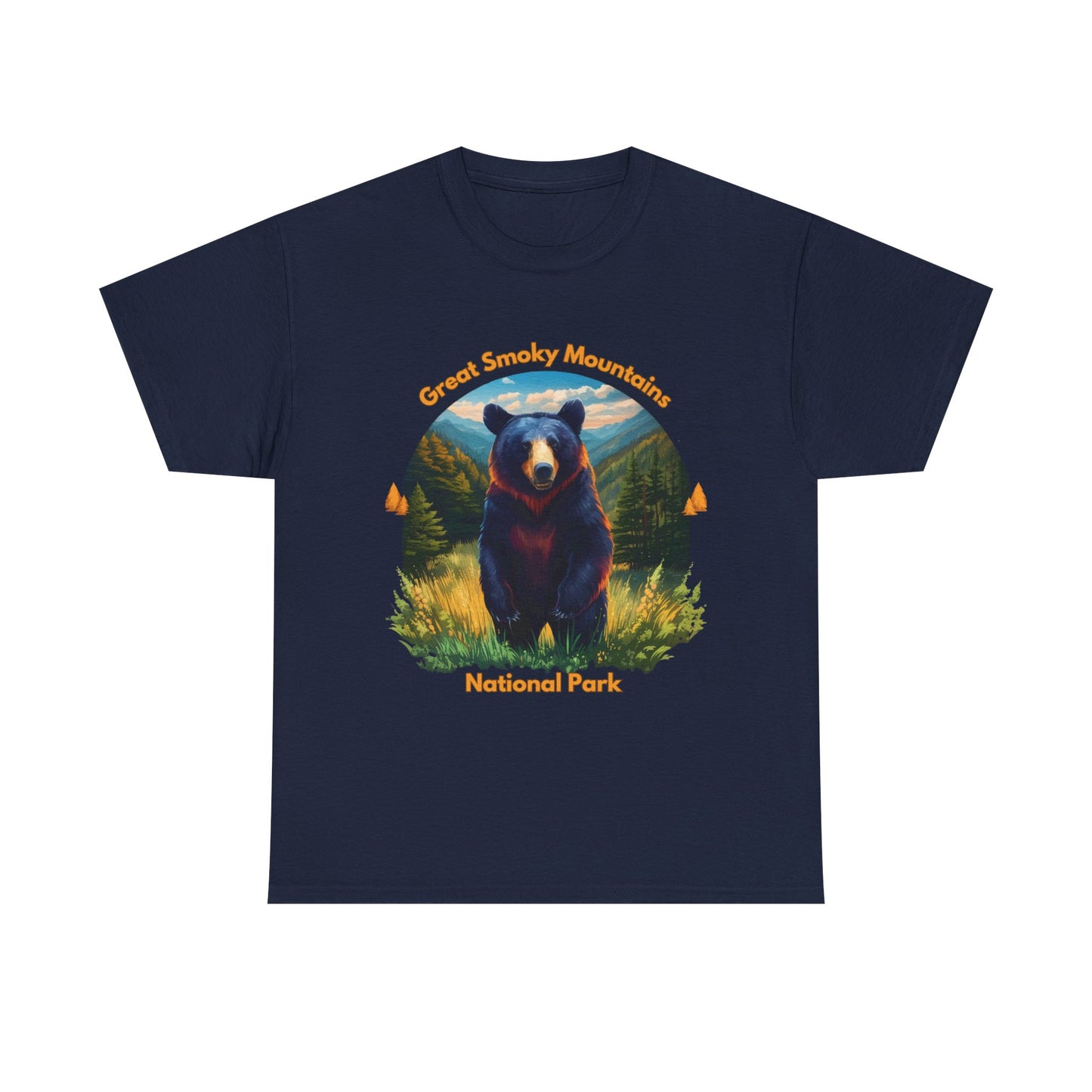 Great Smoky Mountains National Park Standing Black Bear Unisex Heavy Cotton Tee