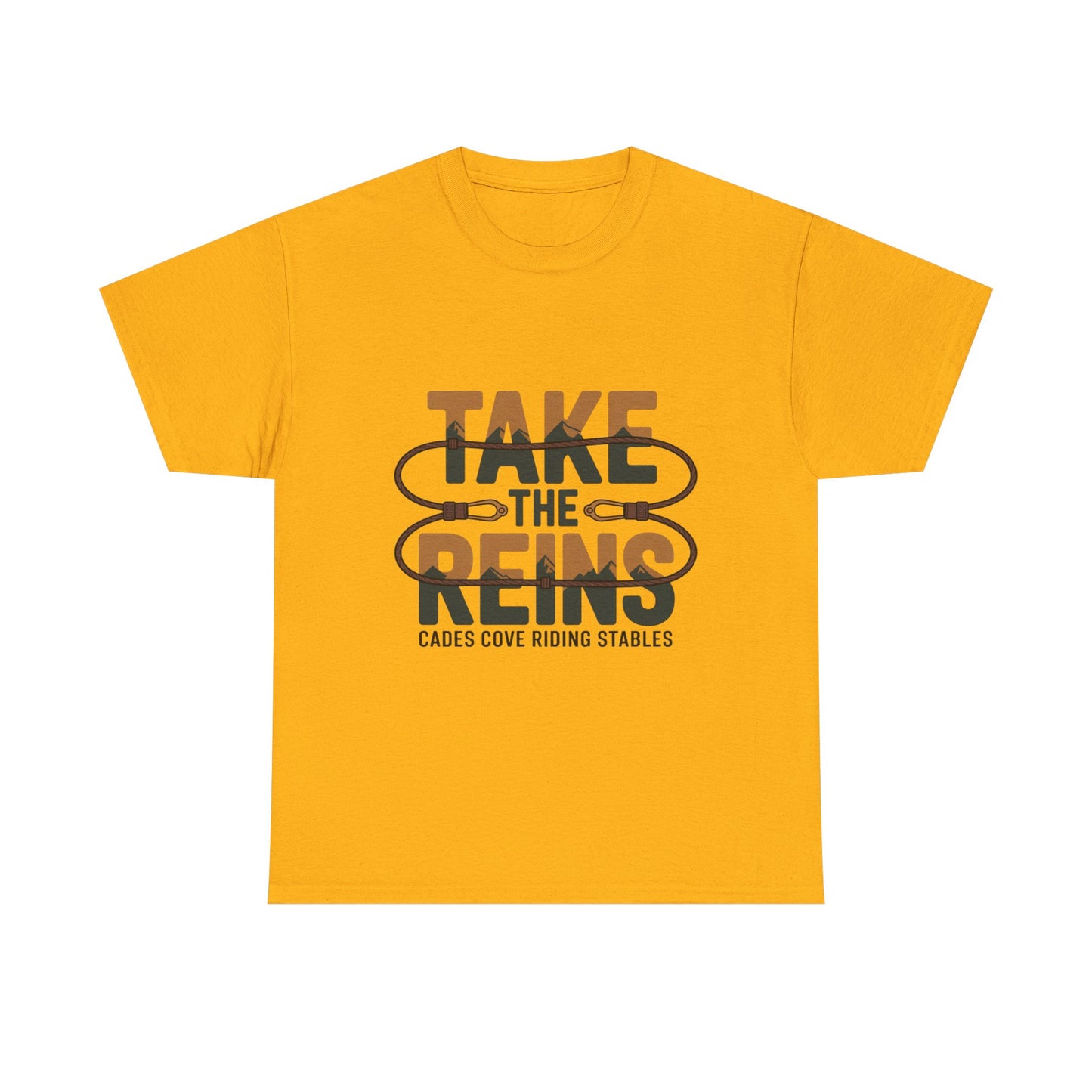 Take the Reins T-Shirt – Cades Cove Riding Stables Smoky Mountains Horseback Riding Tee