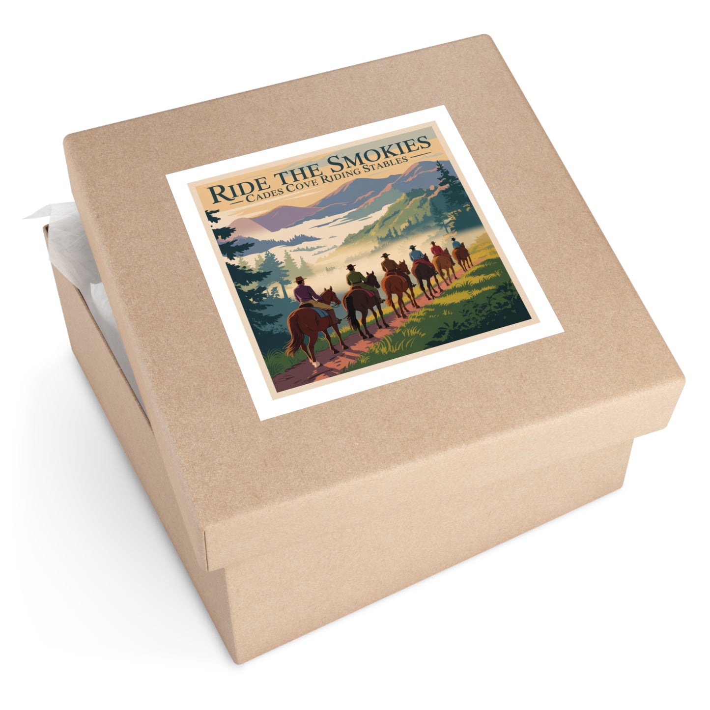 Ride the Smokies Sticker – Cades Cove Riding Stables Smoky Mountains Horseback Riding Decal