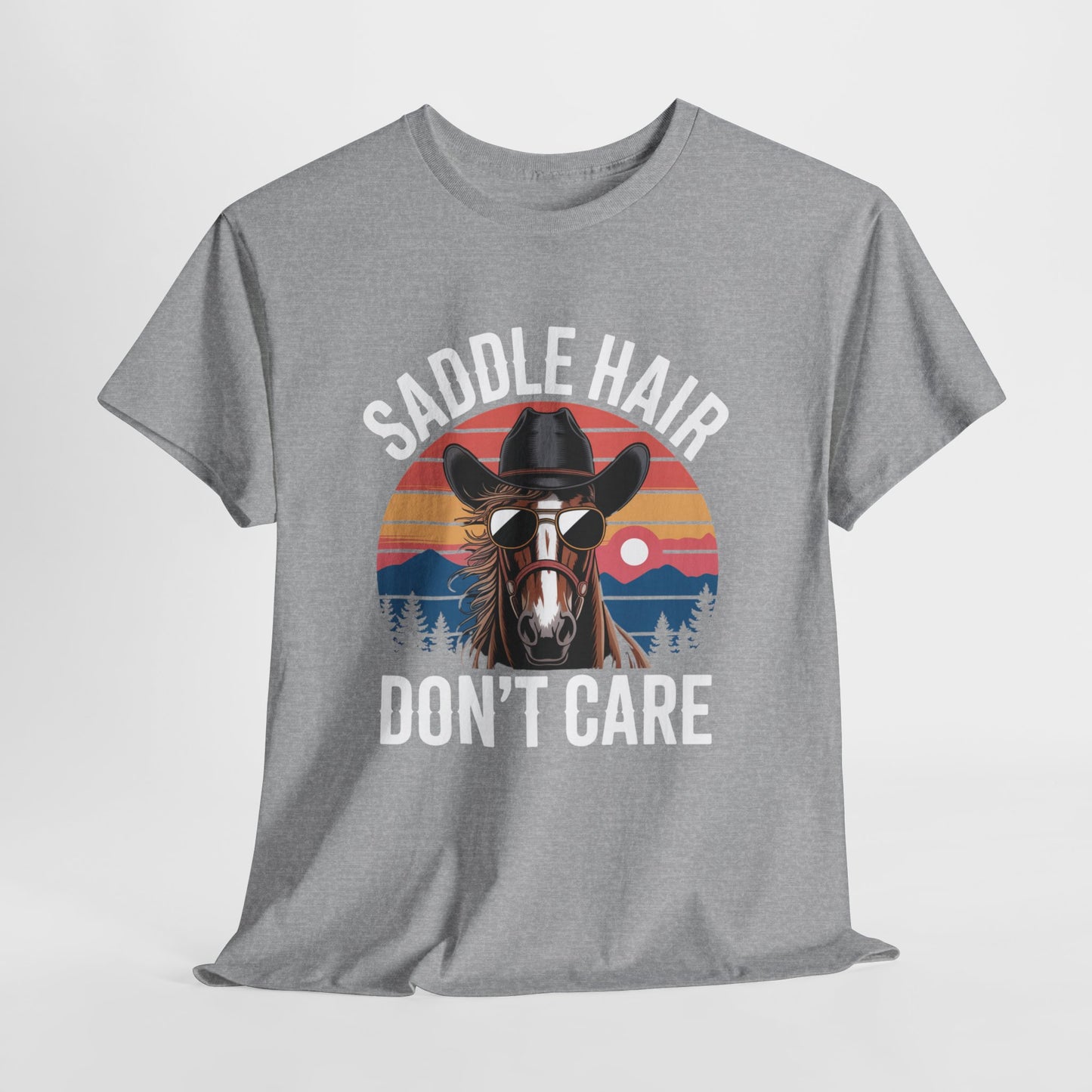 Saddle Hair Don't Care Horse Shirt – Funny Western Horse Lover Tee