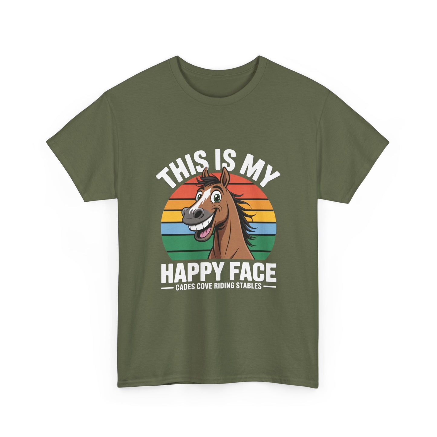 This Is My Happy Face Cades Cove Riding Stables Shirt – Funny Horse Adult Tee