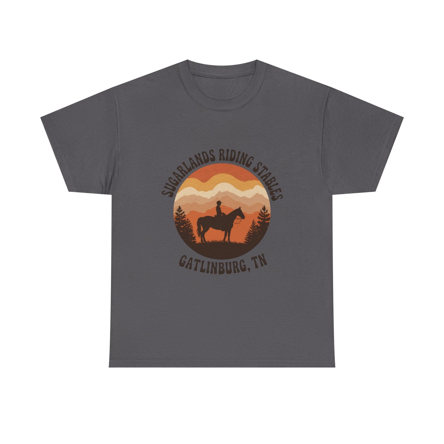 Sugarlands Riding Stables T-Shirt – Gatlinburg Tennessee Sunset Smoky Mountains Tee