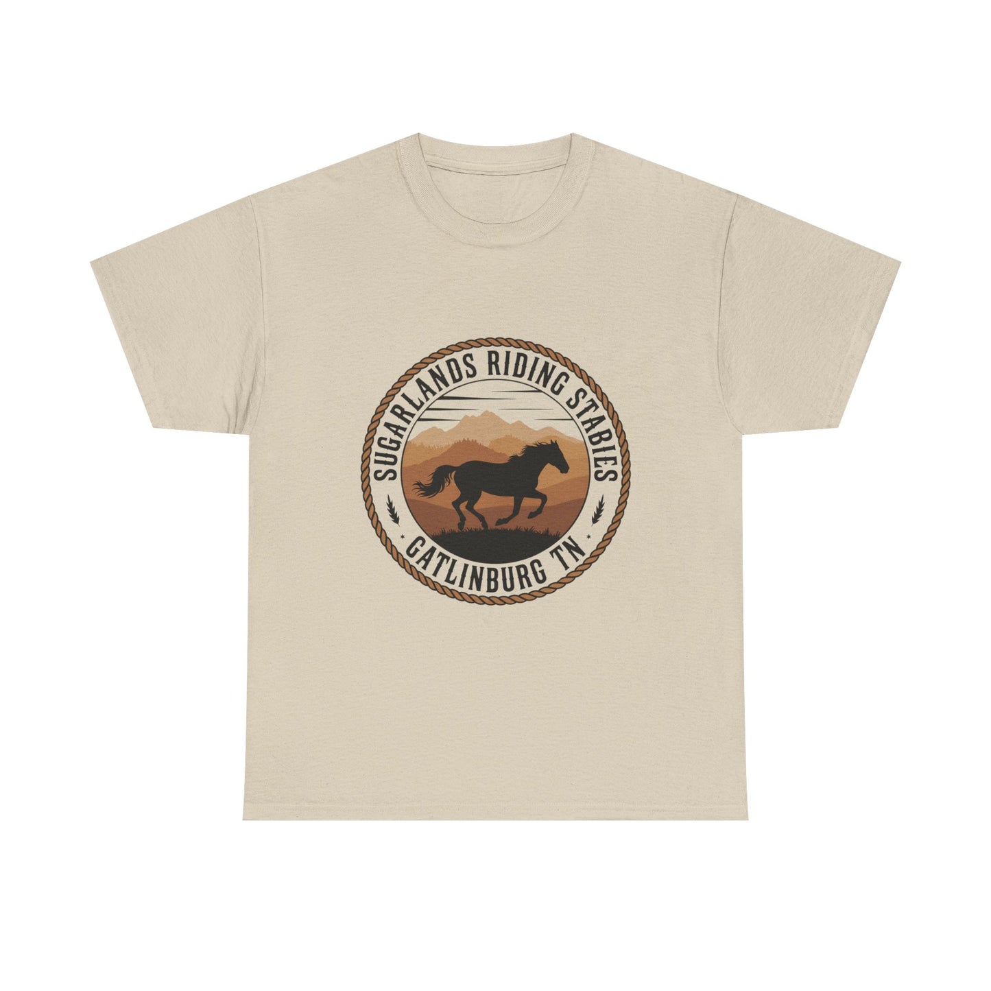 Sugarlands Riding Stables T-Shirt – Gatlinburg Tennessee Running Horse Western Emblem Tee