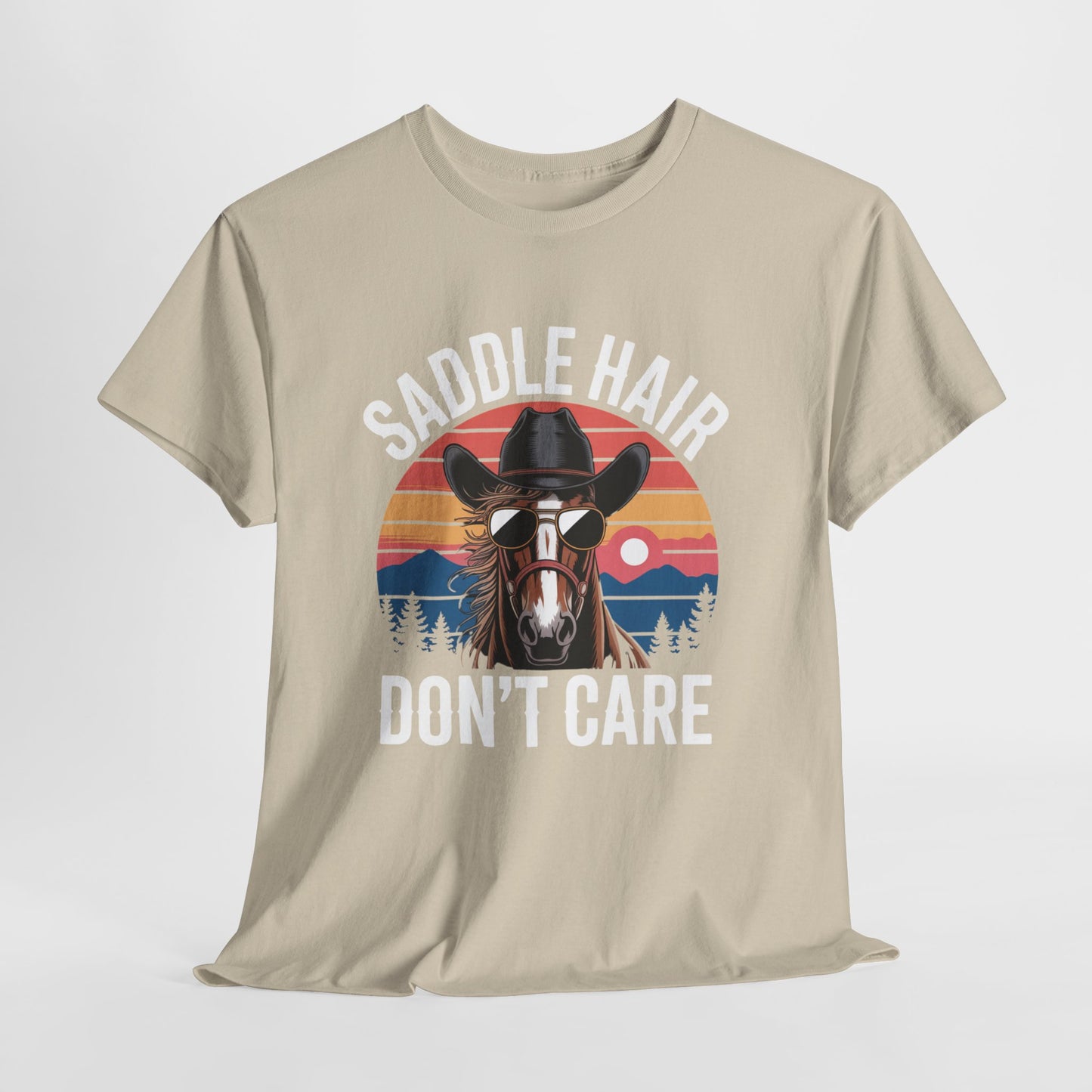 Saddle Hair Don't Care Horse Shirt – Funny Western Horse Lover Tee