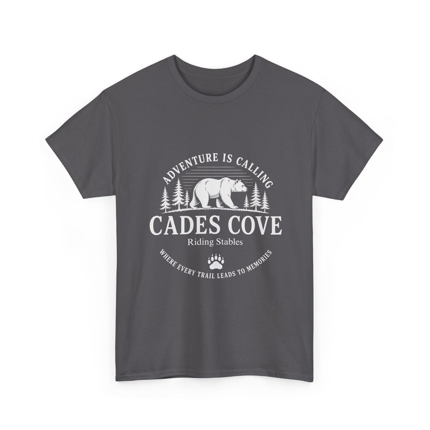 Cades Cove Riding Stables Adventure Is Calling Bear T-Shirt – Adult Smoky Mountains Tee