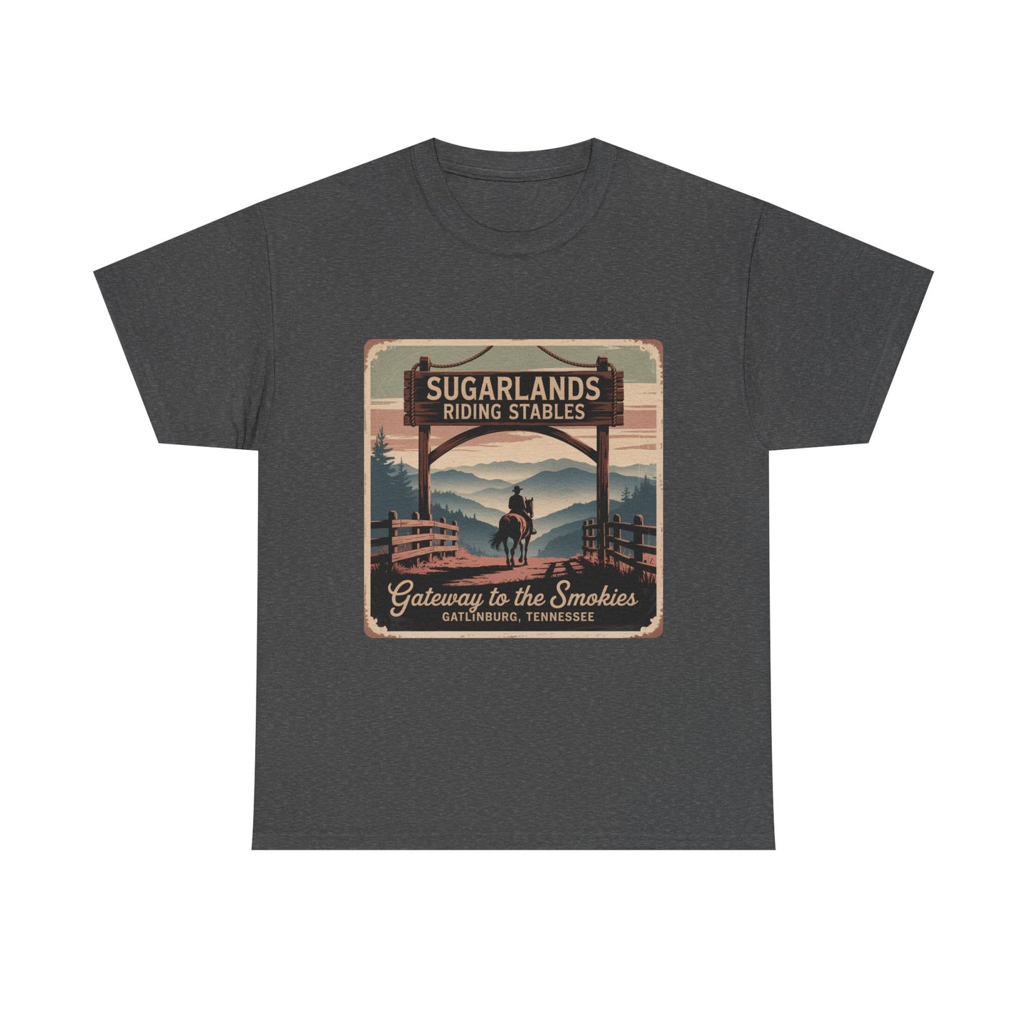 Gateway to the Smokies T-Shirt – Sugarlands Riding Stables Gatlinburg Tennessee Horseback Tee