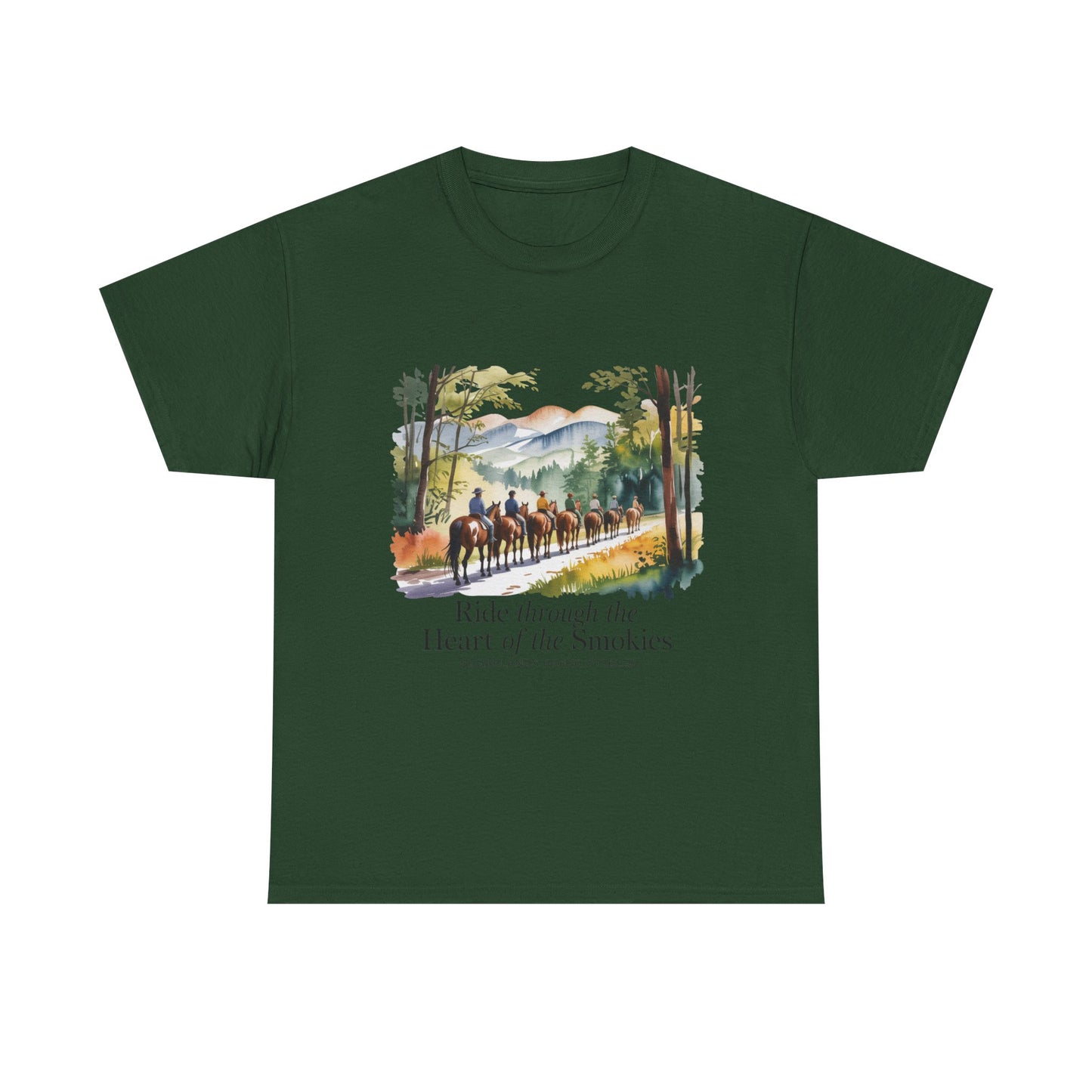 Ride Through the Heart of the Smokies T-Shirt – Sugarlands Riding Stables Gatlinburg TN Tee