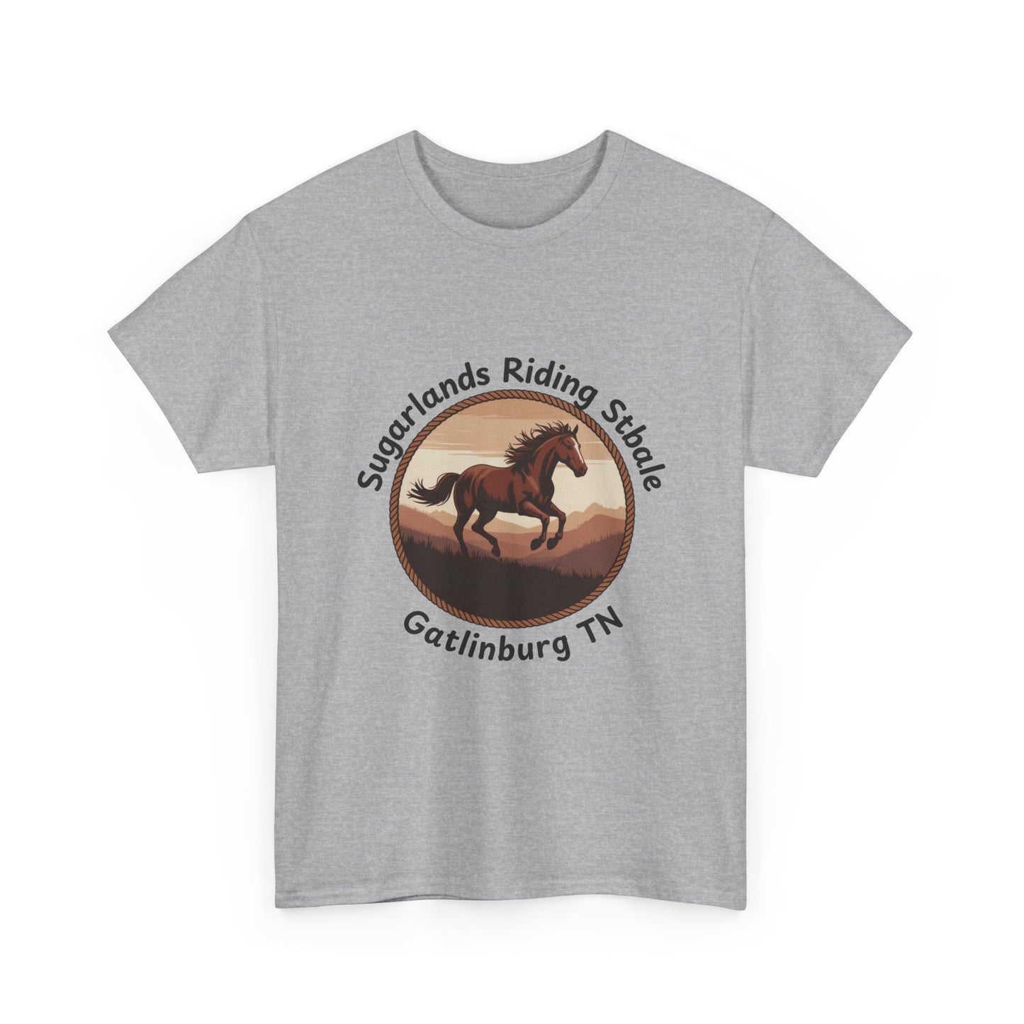 Running Horse T-Shirt – Sugarlands Riding Stables Gatlinburg Tennessee Western Sunset Tee