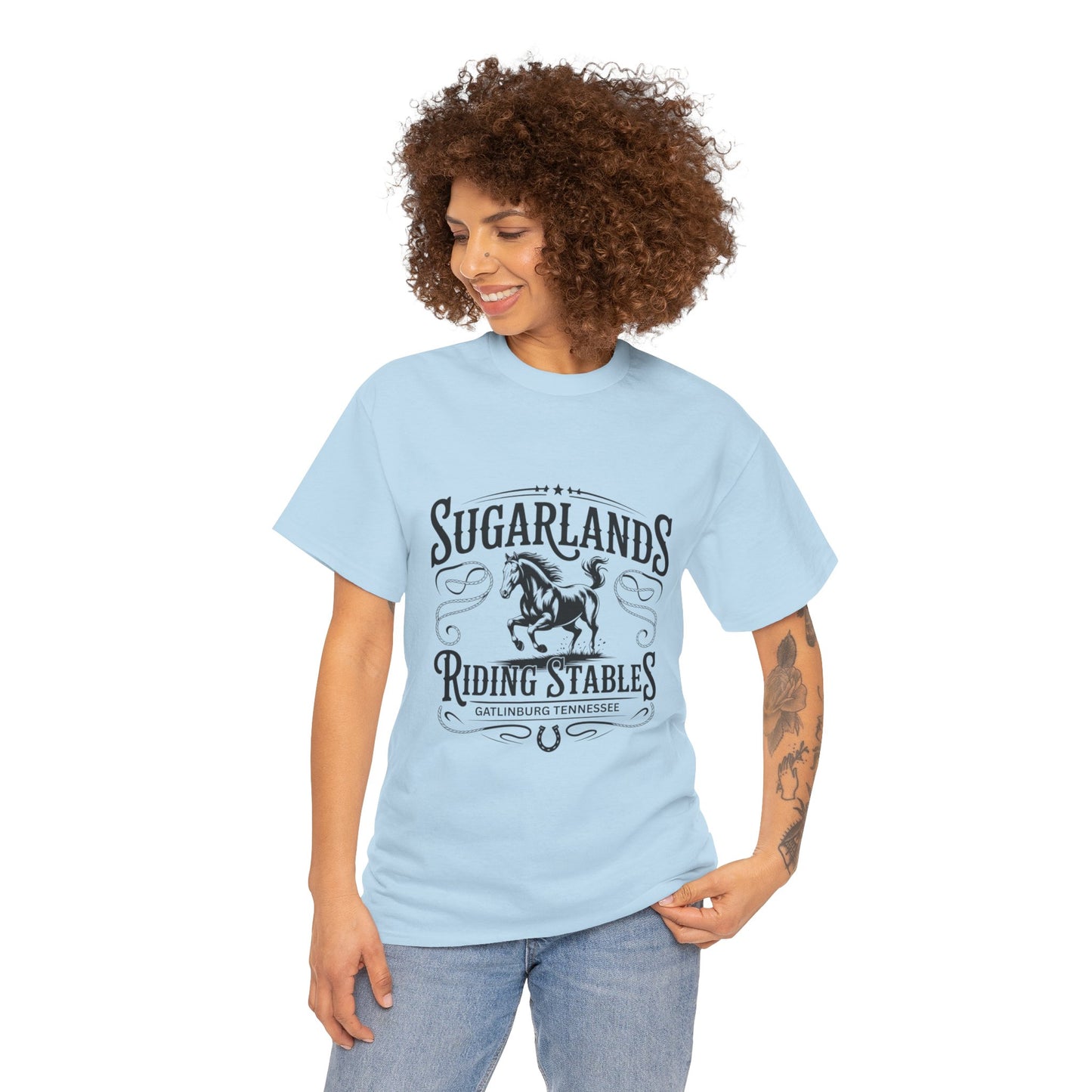 Sugarlands Riding Stables T-Shirt – Western Horse Design Gatlinburg Tennessee