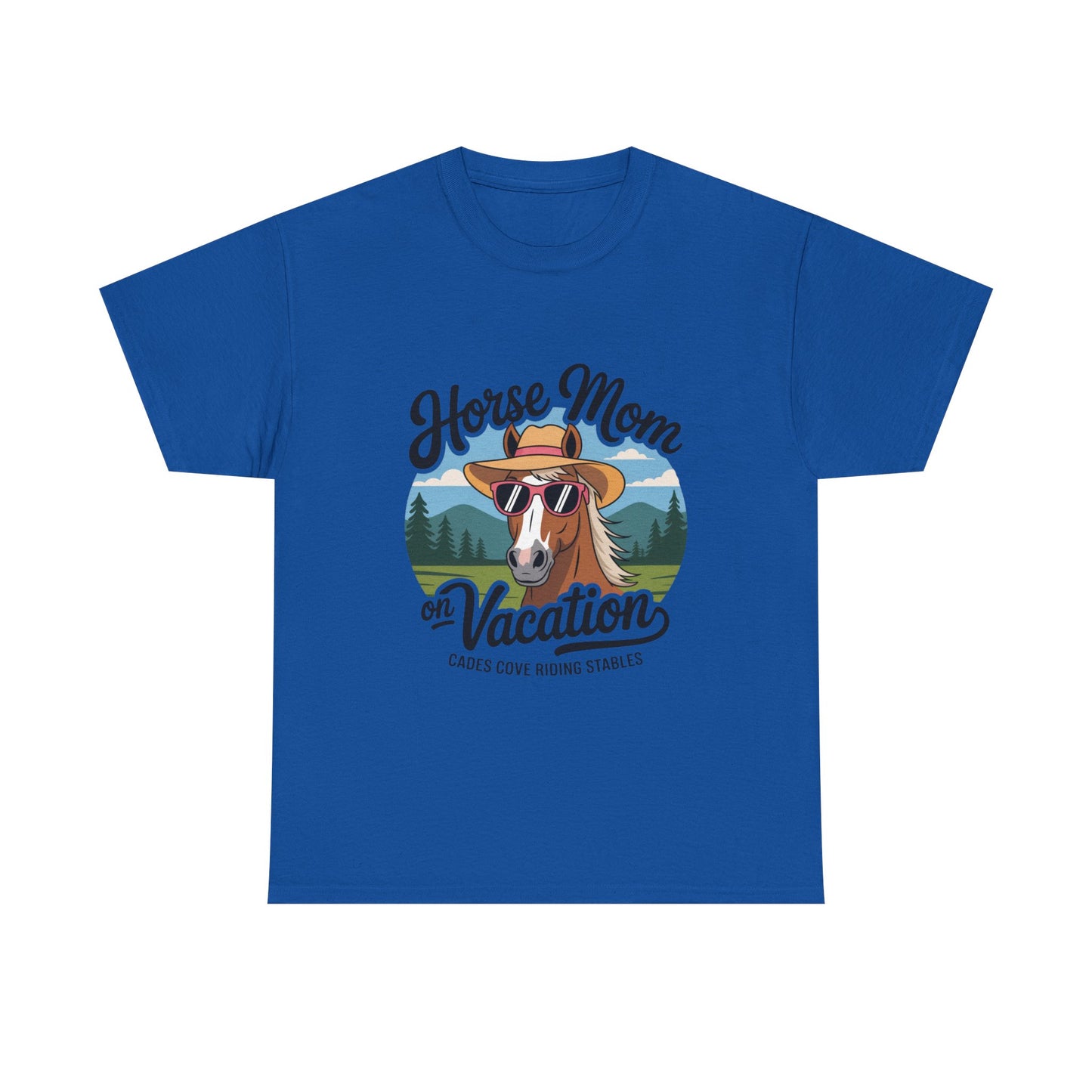 Horse Mom on Vacation Cades Cove Riding Stables T-Shirt – Funny Adult Horse Lover Tee