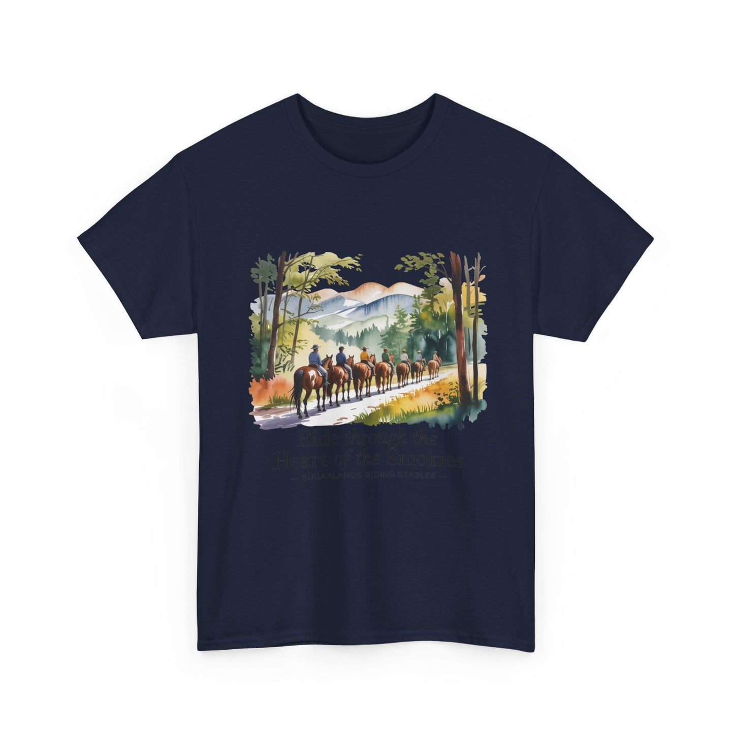Ride Through the Heart of the Smokies T-Shirt – Sugarlands Riding Stables Gatlinburg TN Tee