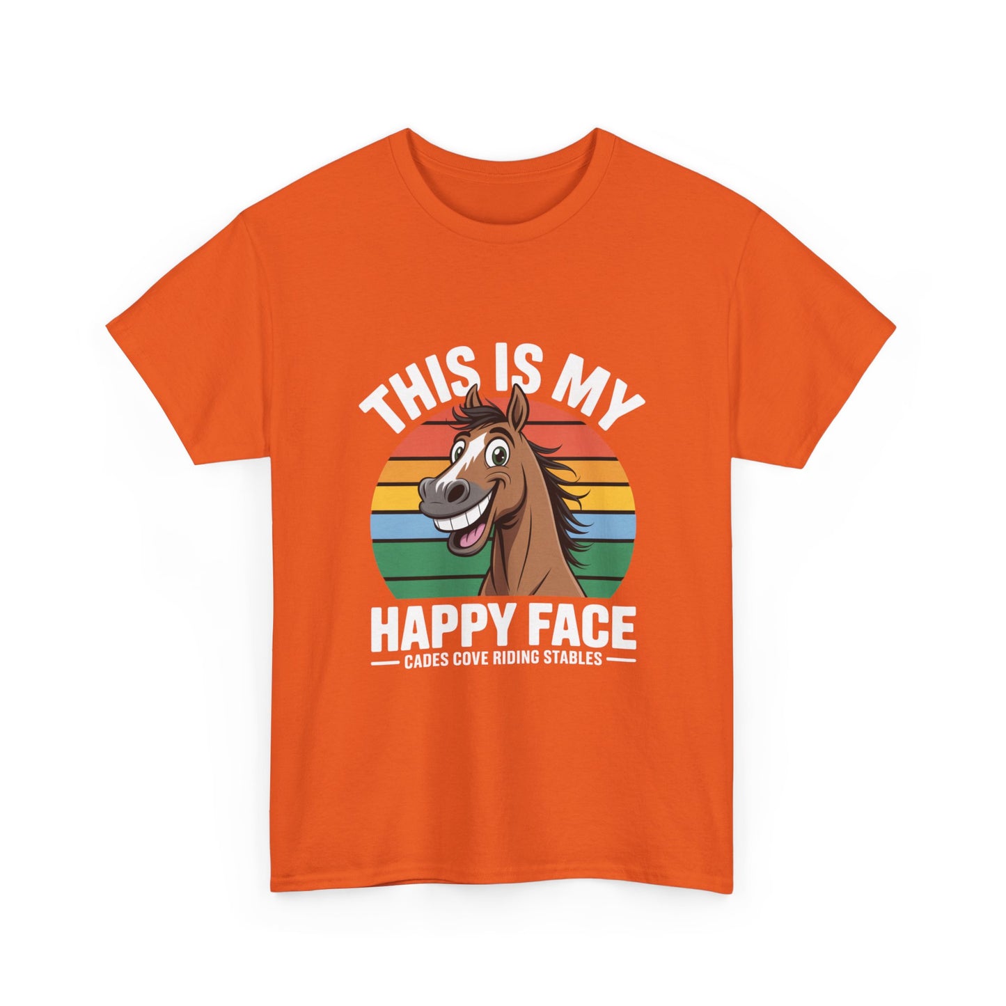 This Is My Happy Face Cades Cove Riding Stables Shirt – Funny Horse Adult Tee