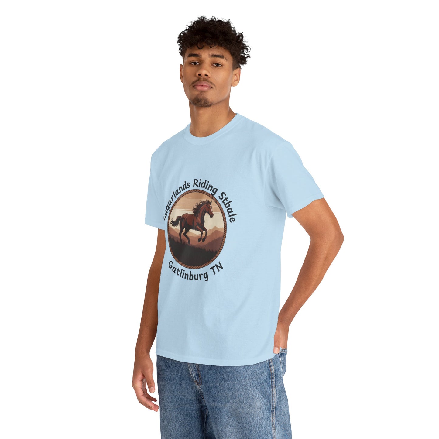 Running Horse T-Shirt – Sugarlands Riding Stables Gatlinburg Tennessee Western Sunset Tee