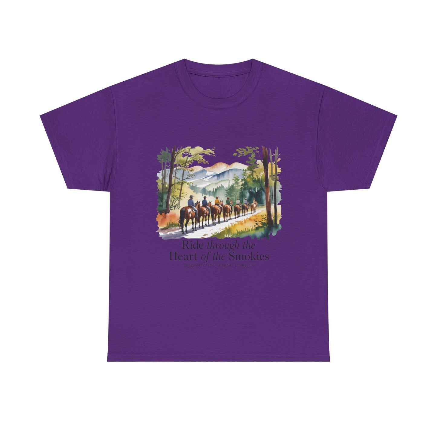 Ride Through the Heart of the Smokies T-Shirt – Sugarlands Riding Stables Gatlinburg TN Tee