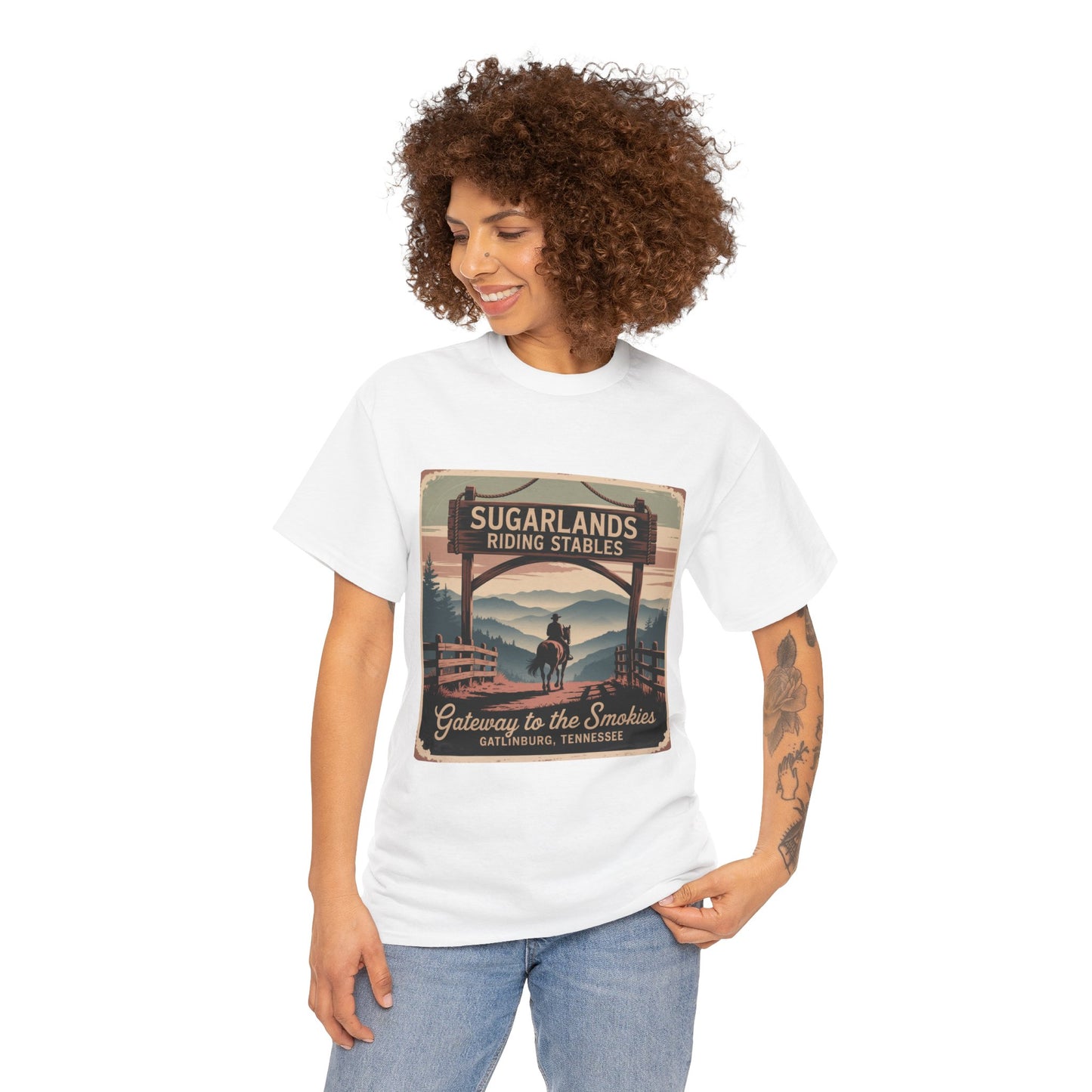 Sugarlands Riding Stables T-Shirt – Gateway to the Smokies Gatlinburg Tennessee Horseback Tee