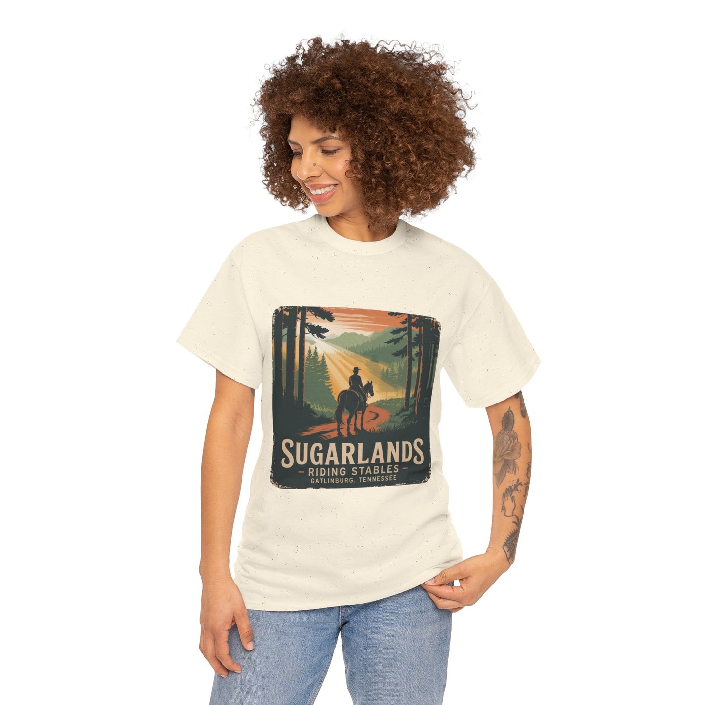 Sugarlands Riding Stables T-Shirt – Gatlinburg Tennessee Scenic Smoky Mountains Trail Tee