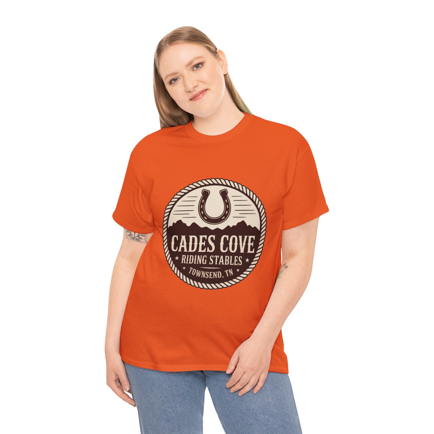 Cades Cove Riding Stables Townsend TN T-Shirt – Smoky Mountains Western Logo Tee