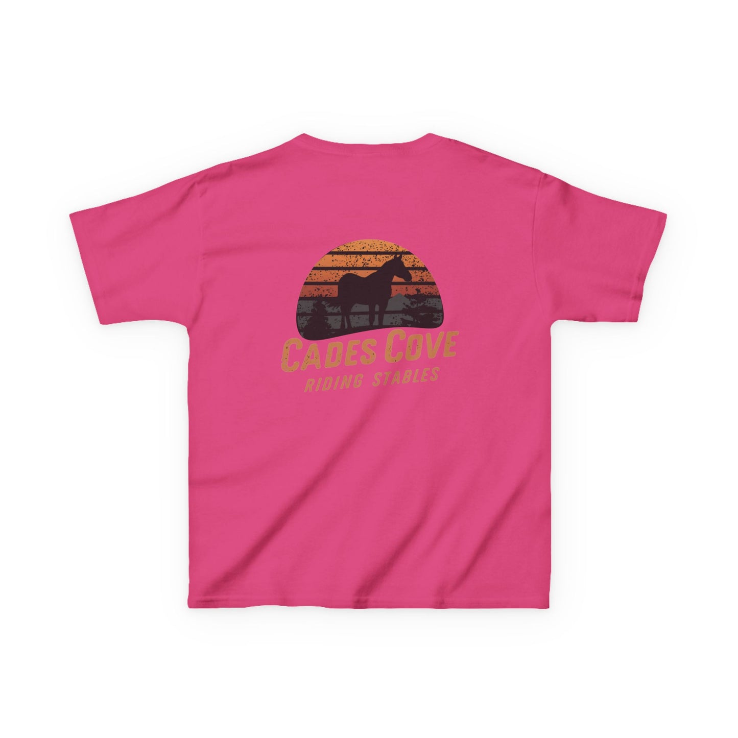 Cades Cove Riding Stables Retro Sunset Kids Heavy Cotton™ Tee