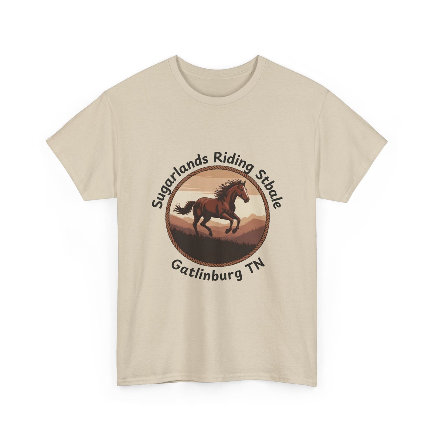 Running Horse T-Shirt – Sugarlands Riding Stables Gatlinburg Tennessee Western Sunset Tee