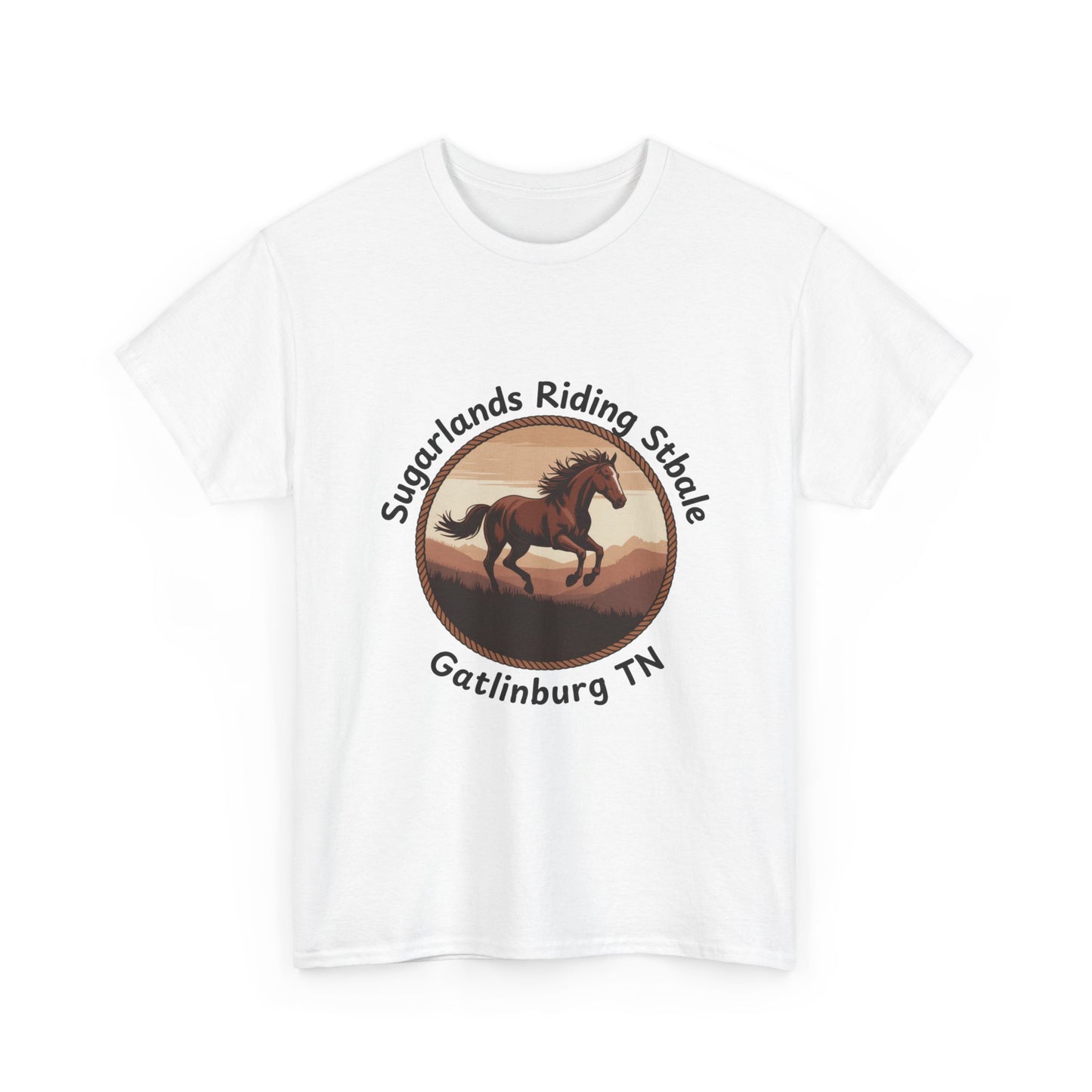 Running Horse T-Shirt – Sugarlands Riding Stables Gatlinburg Tennessee Western Sunset Tee